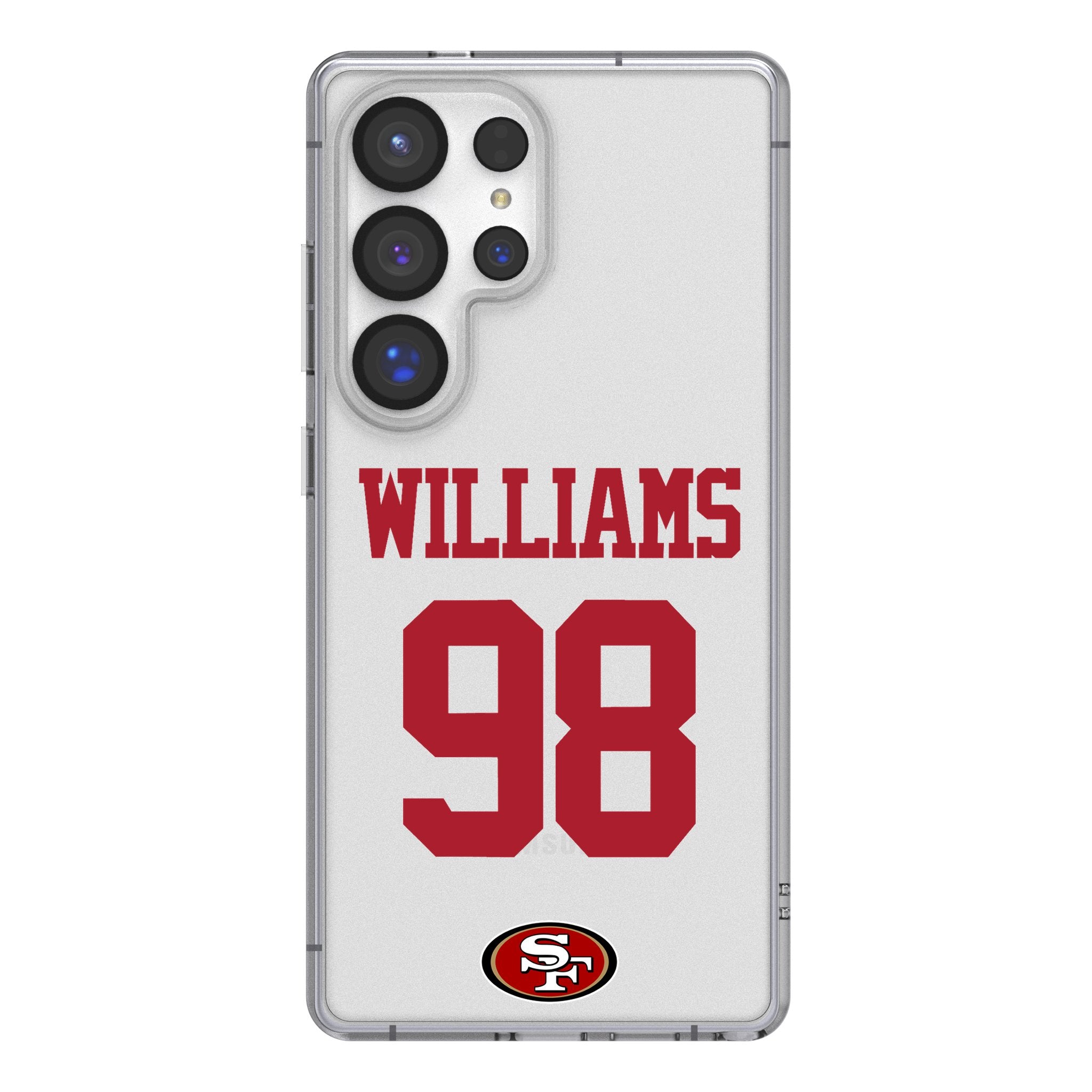 Mykel Williams San Francisco 49ers 98 Game Tactic Clear Phone Case for Samsung Galaxy - Sports Gifts, Sports Memorabilia, Sports Collectibles, Fan Shop