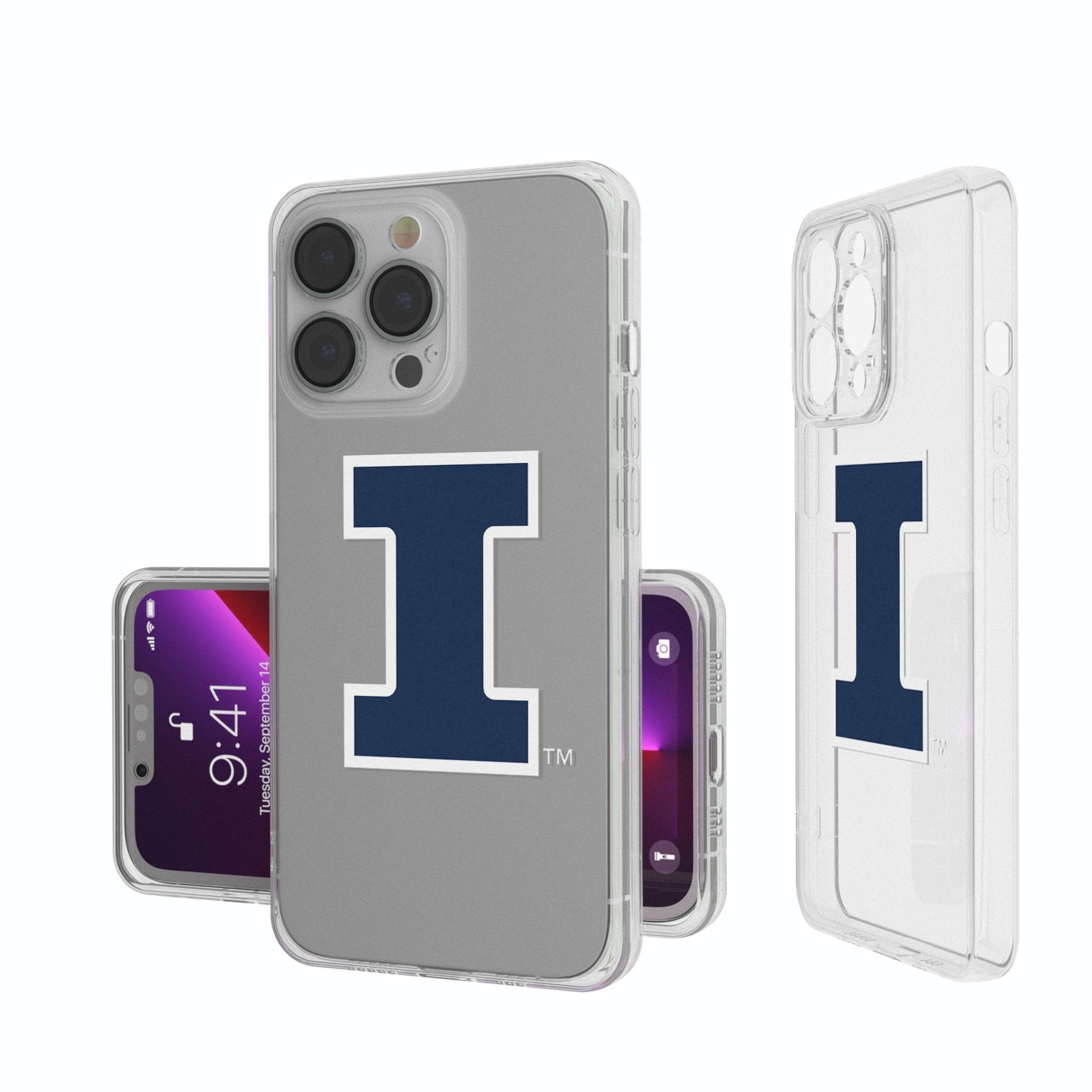 University of Illinois Fighting Illini Insignia Clear Phone Case - Sports Gifts, Sports Memorabilia, Sports Collectibles, Fan Shop