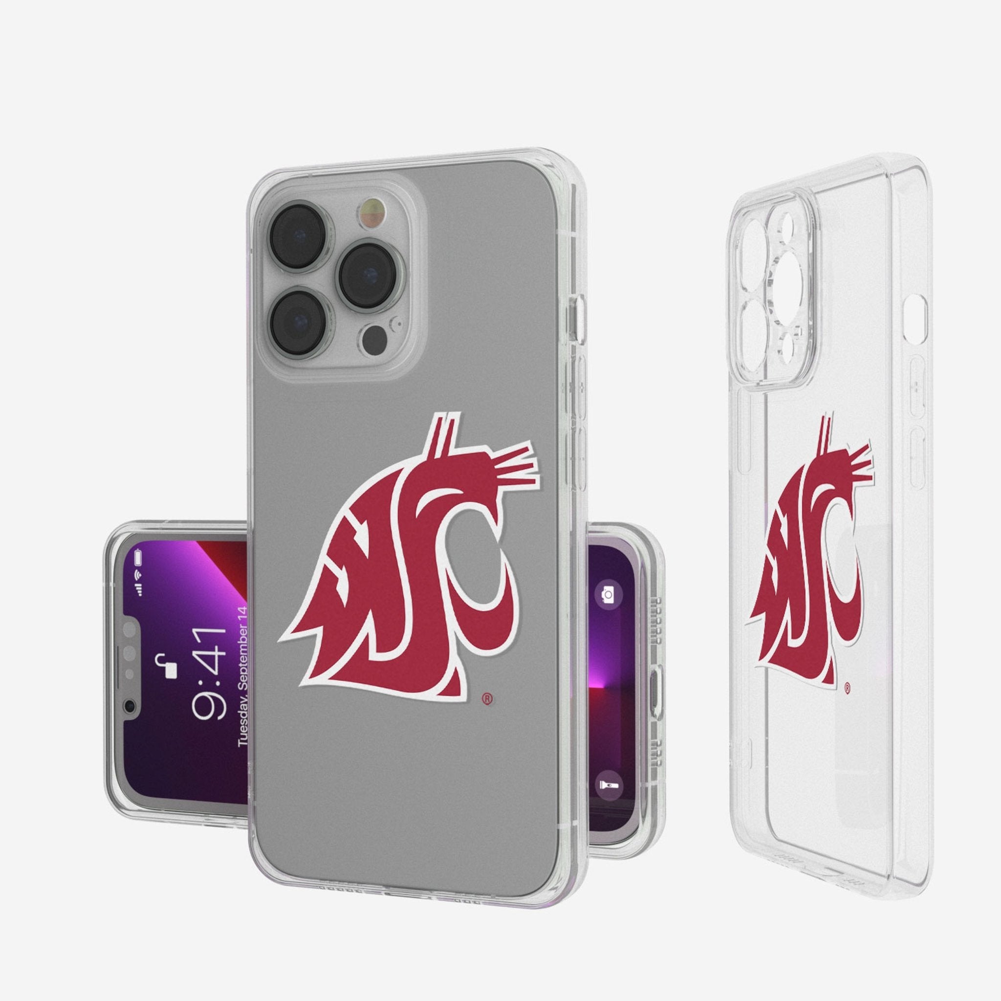 Washington State University Cougars Insignia Clear Phone Case - Sports Gifts, Sports Memorabilia, Sports Collectibles, Fan Shop