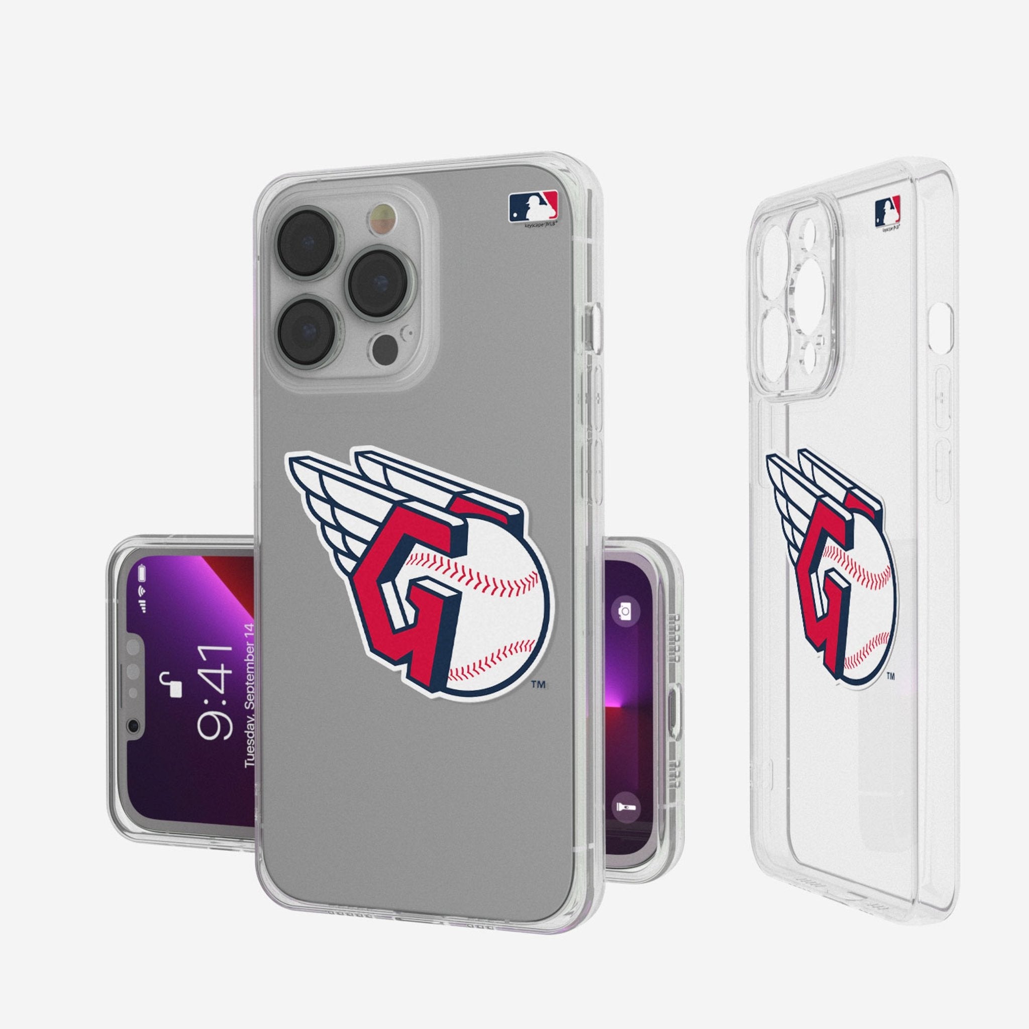 Cleveland Guardians Insignia Clear Phone Case - Sports Gifts, Sports Memorabilia, Sports Collectibles, Fan Shop
