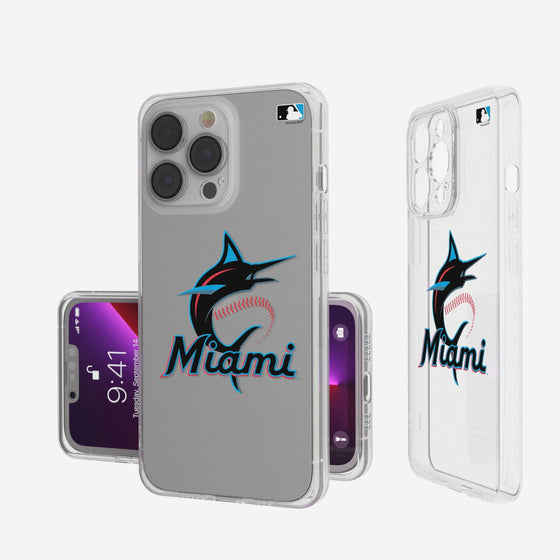 Miami Marlins Insignia Clear Phone Case - Sports Gifts, Sports Memorabilia, Sports Collectibles, Fan Shop