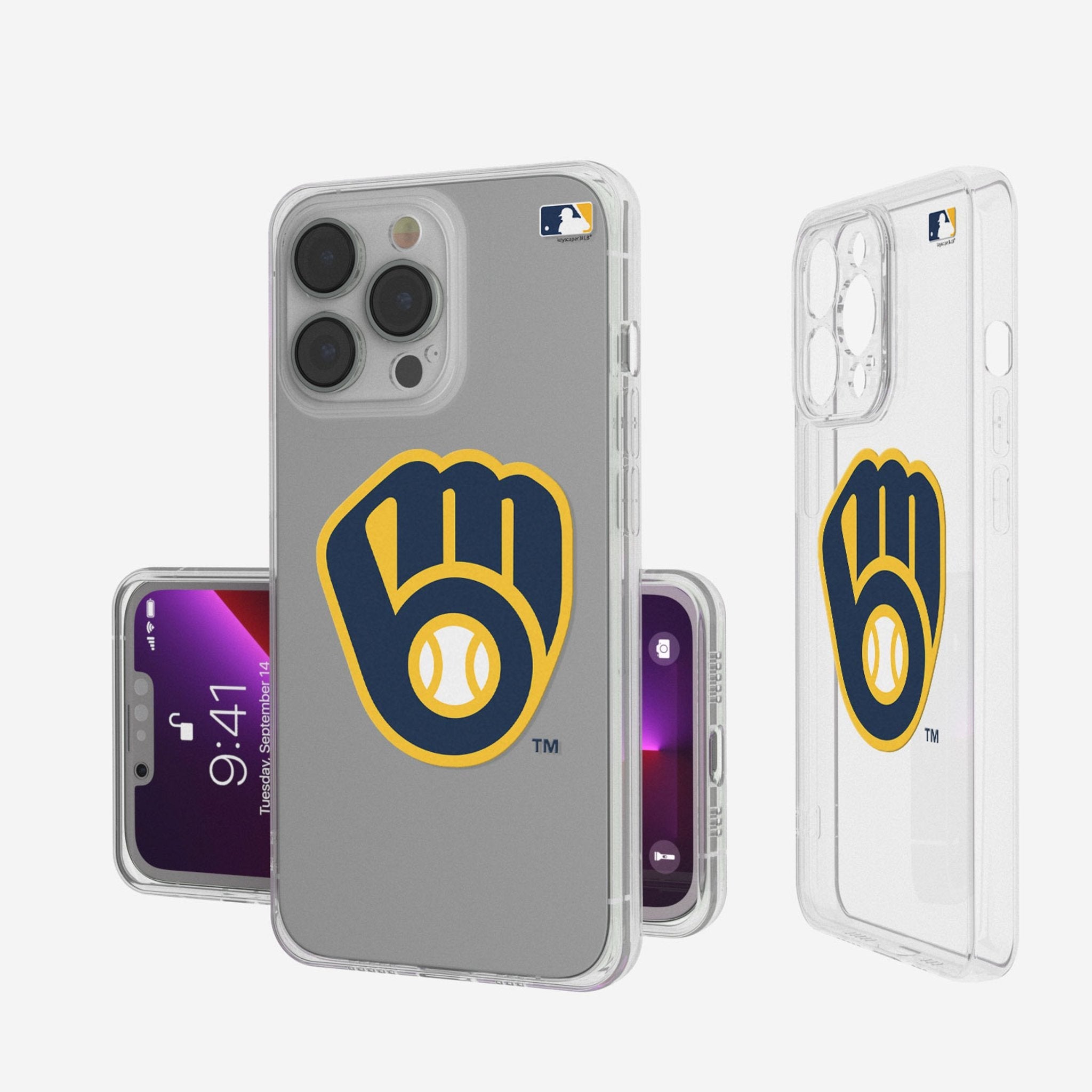 Milwaukee Brewers Insignia Clear Phone Case - Sports Gifts, Sports Memorabilia, Sports Collectibles, Fan Shop