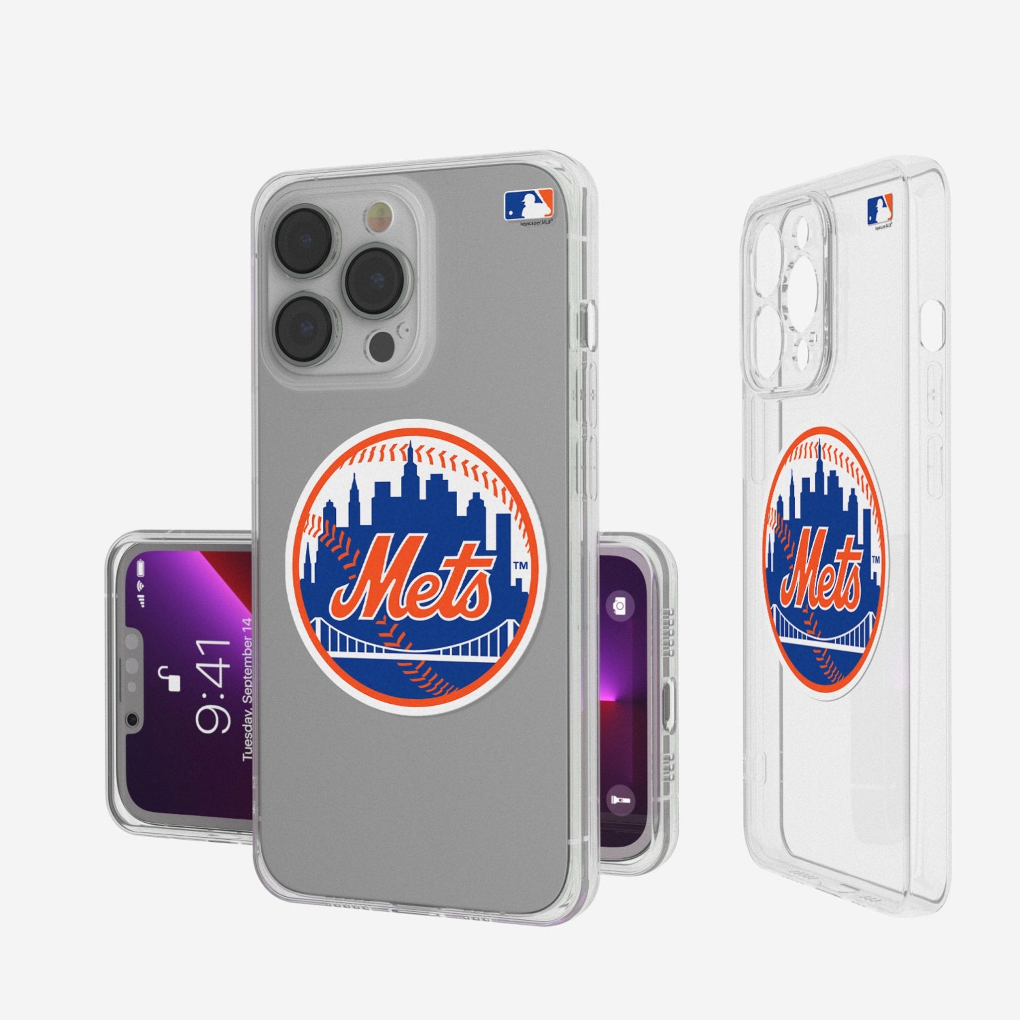 New York Mets Insignia Clear Phone Case - Sports Gifts, Sports Memorabilia, Sports Collectibles, Fan Shop