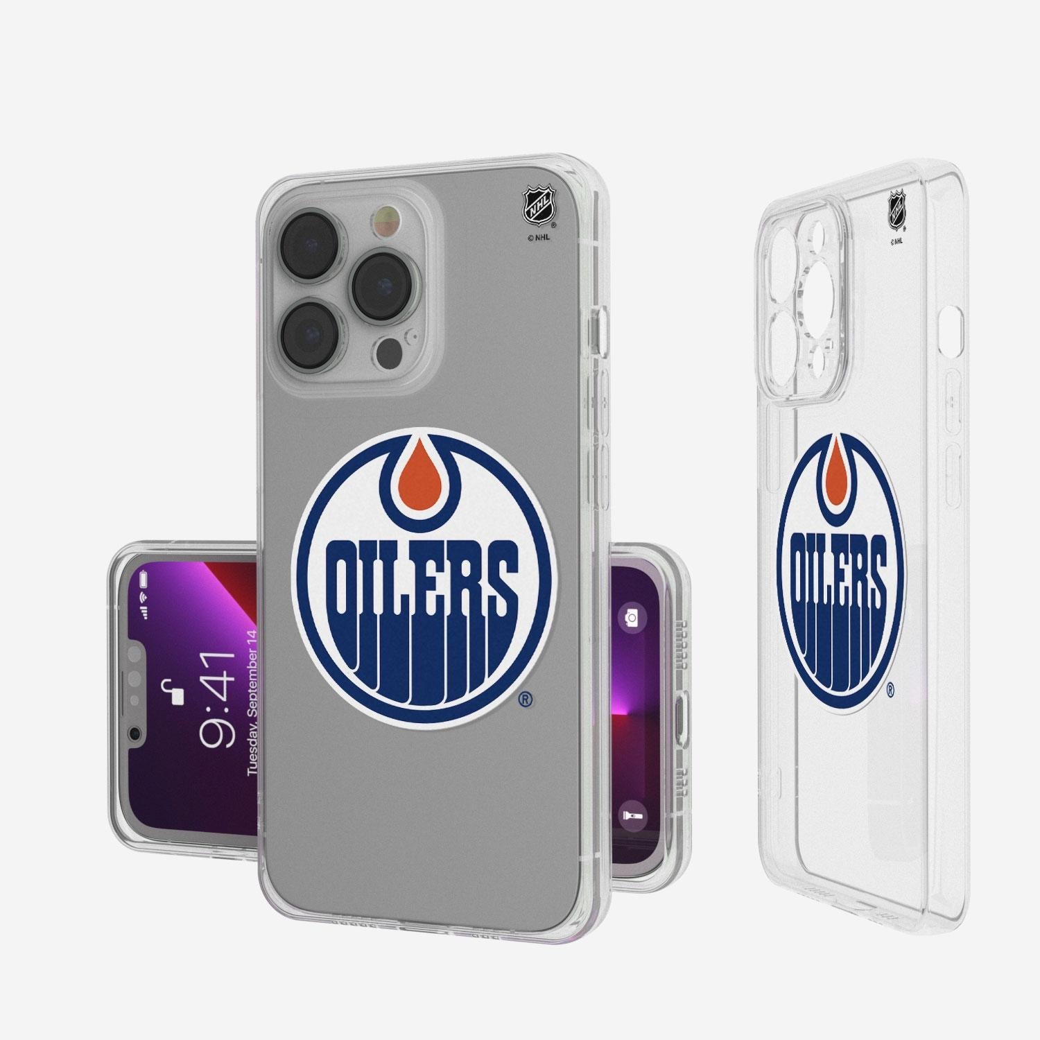 Edmonton Oilers Insignia Clear Phone Case - Sports Gifts, Sports Memorabilia, Sports Collectibles, Fan Shop