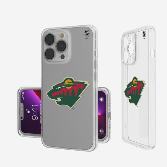 Minnesota Wild Insignia Clear Phone Case - Sports Gifts, Sports Memorabilia, Sports Collectibles, Fan Shop