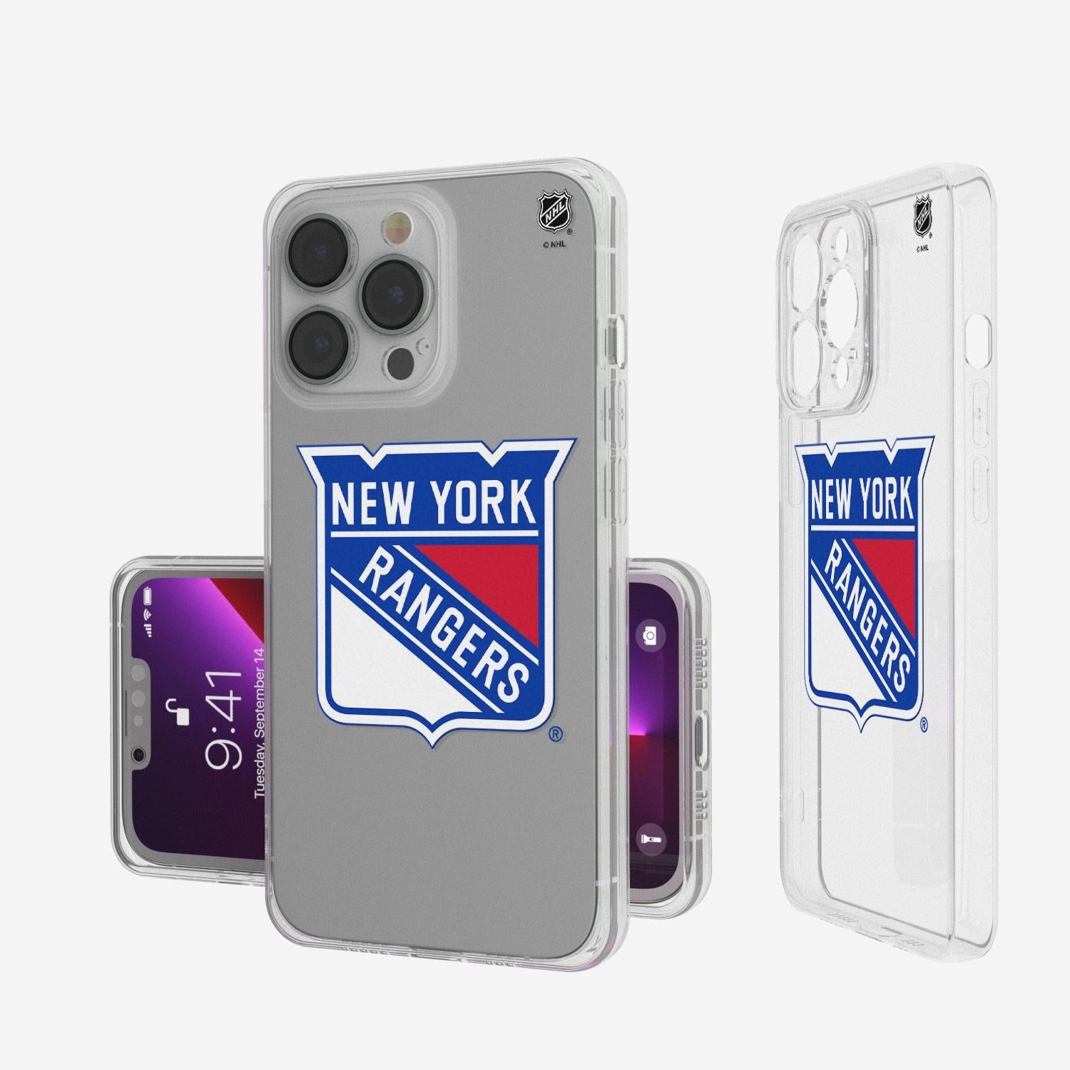New York Rangers Insignia Clear Phone Case - Sports Gifts, Sports Memorabilia, Sports Collectibles, Fan Shop