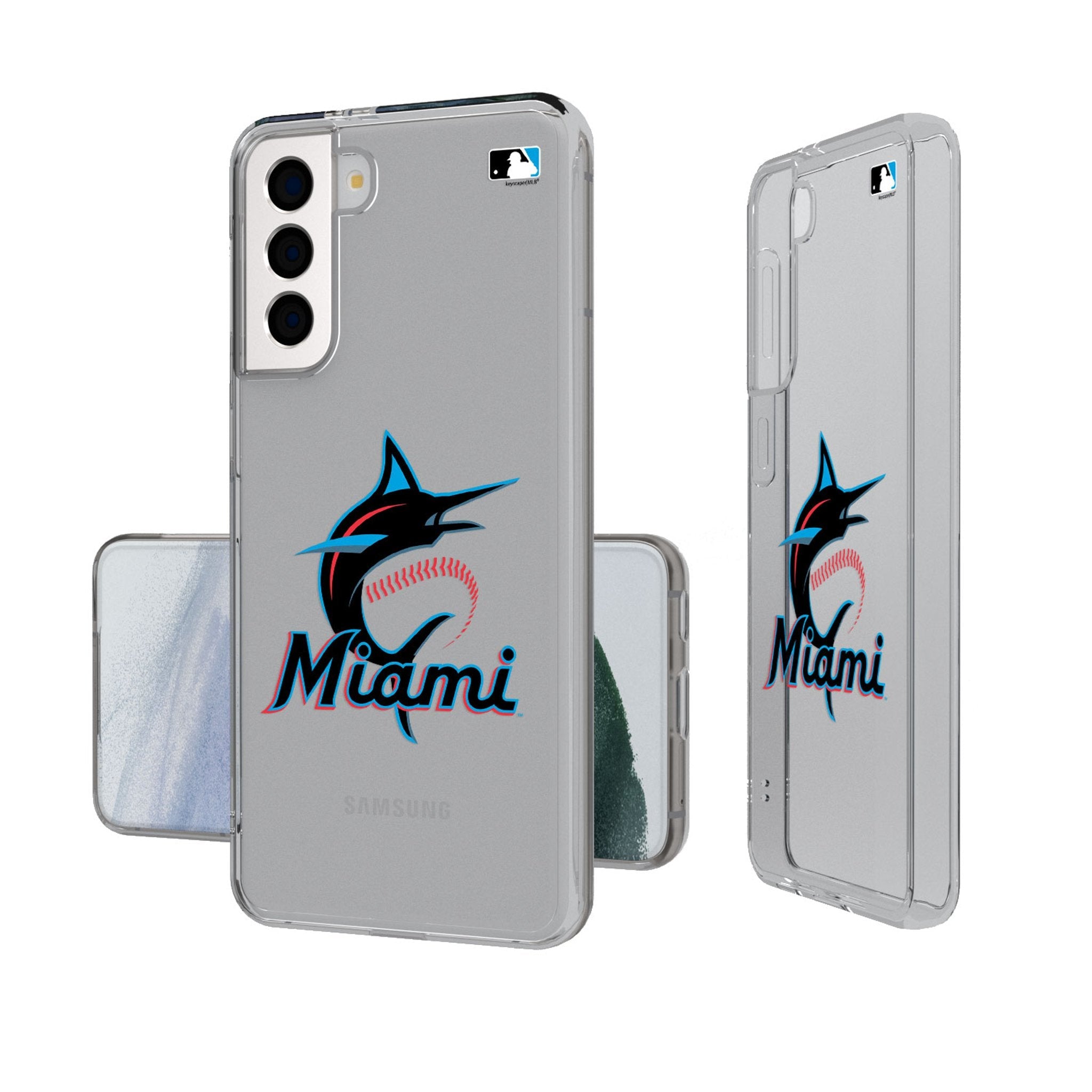 Miami Marlins Insignia Clear Phone Case - Sports Gifts, Sports Memorabilia, Sports Collectibles, Fan Shop