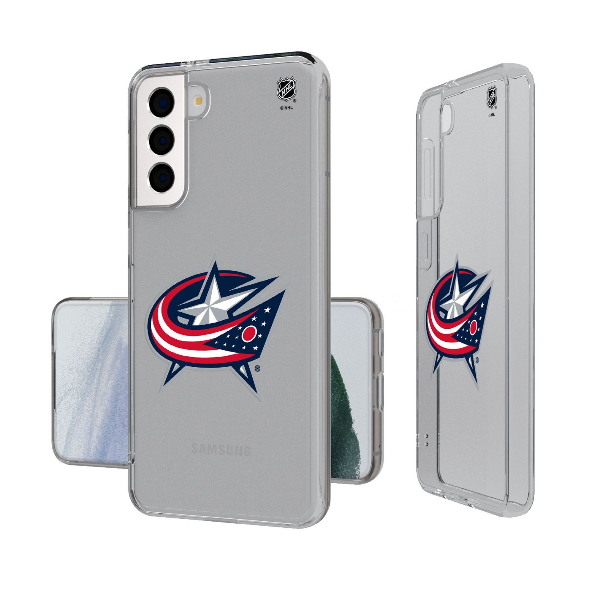 Columbus Blue Jackets Insignia Clear Phone Case - Sports Gifts, Sports Memorabilia, Sports Collectibles, Fan Shop