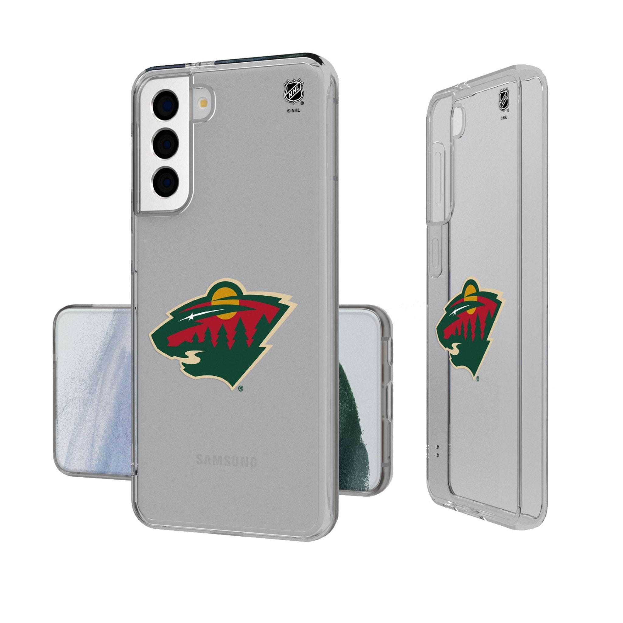Minnesota Wild Insignia Clear Phone Case - Sports Gifts, Sports Memorabilia, Sports Collectibles, Fan Shop