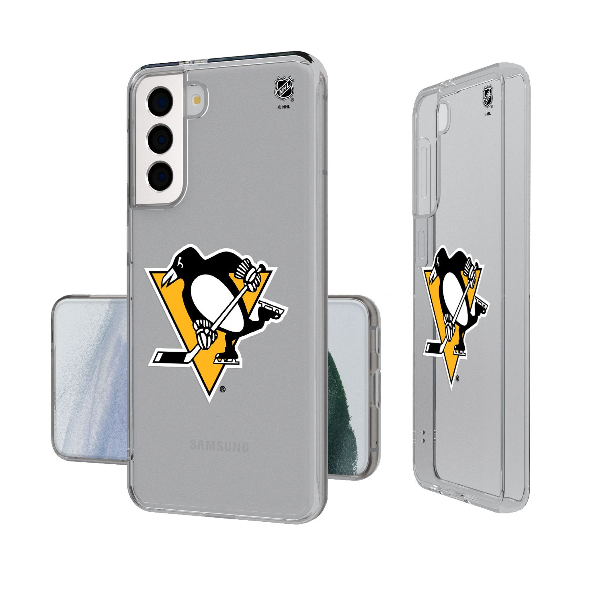 Pittsburgh Penguins Insignia Clear Phone Case - Sports Gifts, Sports Memorabilia, Sports Collectibles, Fan Shop