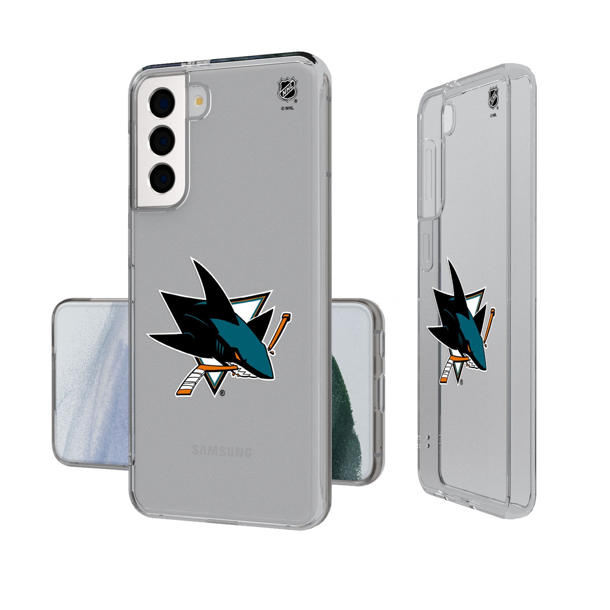 San Jose Sharks Insignia Clear Phone Case - Sports Gifts, Sports Memorabilia, Sports Collectibles, Fan Shop