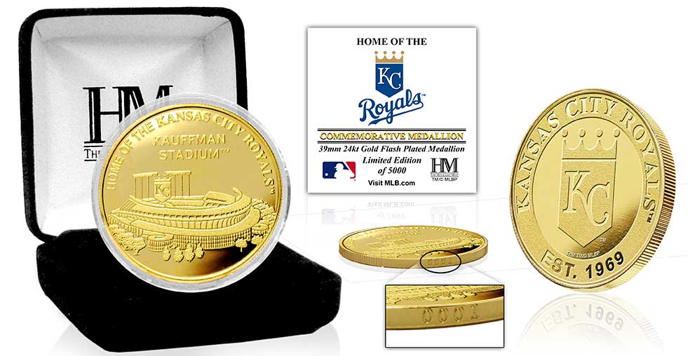 Kansas City Royals Stadium Gold Mint Coin - Sports Collectibles, Sports Memorabilia, Sports Fan Shop, Sports Gifts