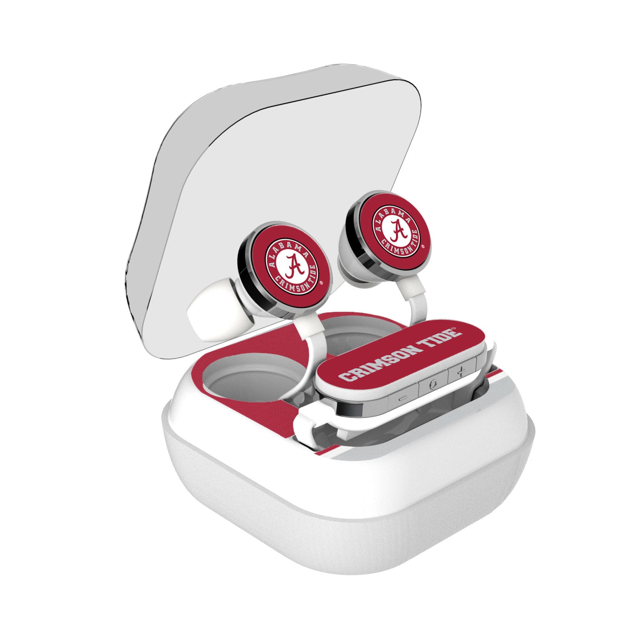 University of Alabama Crimson Tide Stripe Wireless Earbuds - Sports Gifts, Sports Memorabilia, Sports Collectibles, Fan Shop