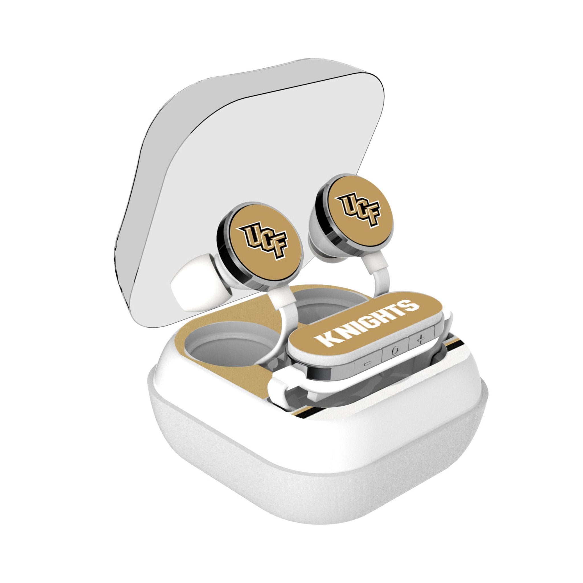 University of Central Florida Golden Knights Stripe Wireless Earbuds - Sports Gifts, Sports Memorabilia, Sports Collectibles, Fan Shop