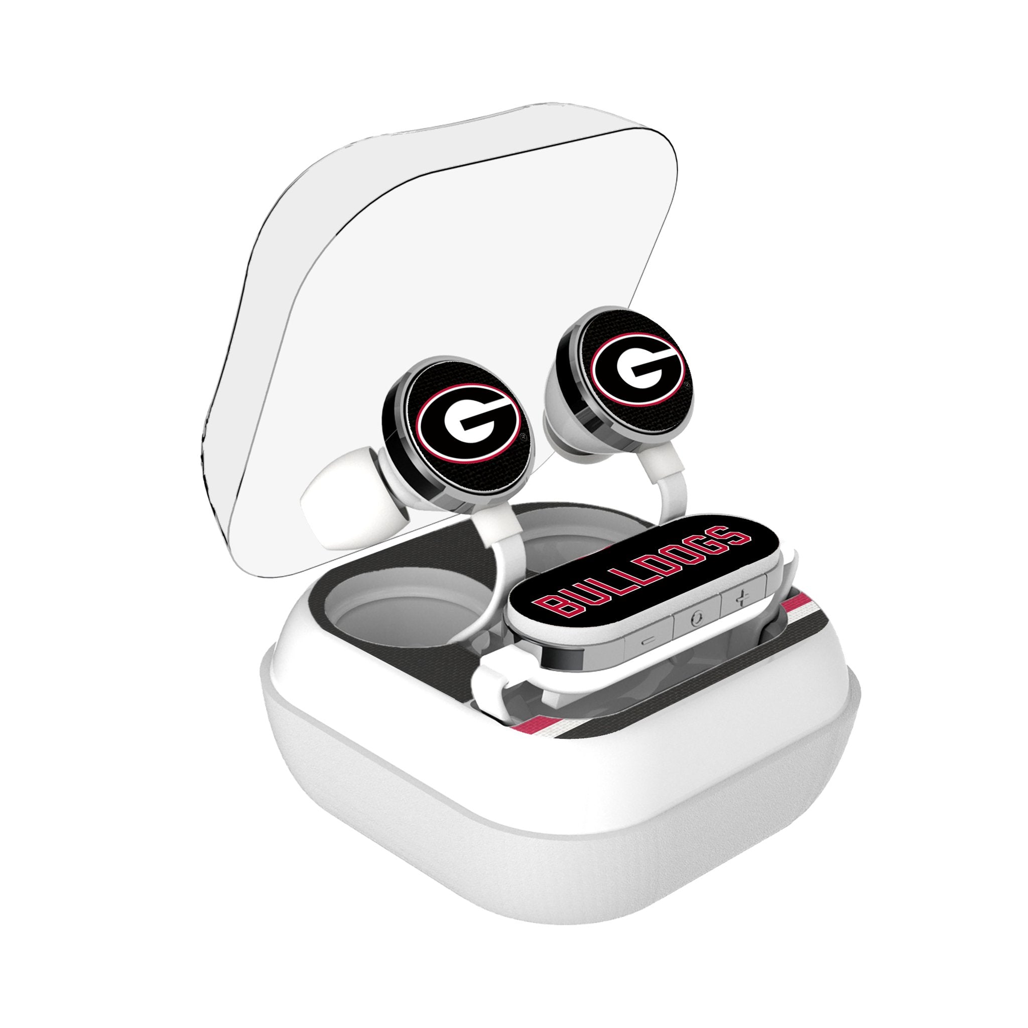 University of Georgia Bulldogs Stripe Wireless Earbuds - Sports Gifts, Sports Memorabilia, Sports Collectibles, Fan Shop