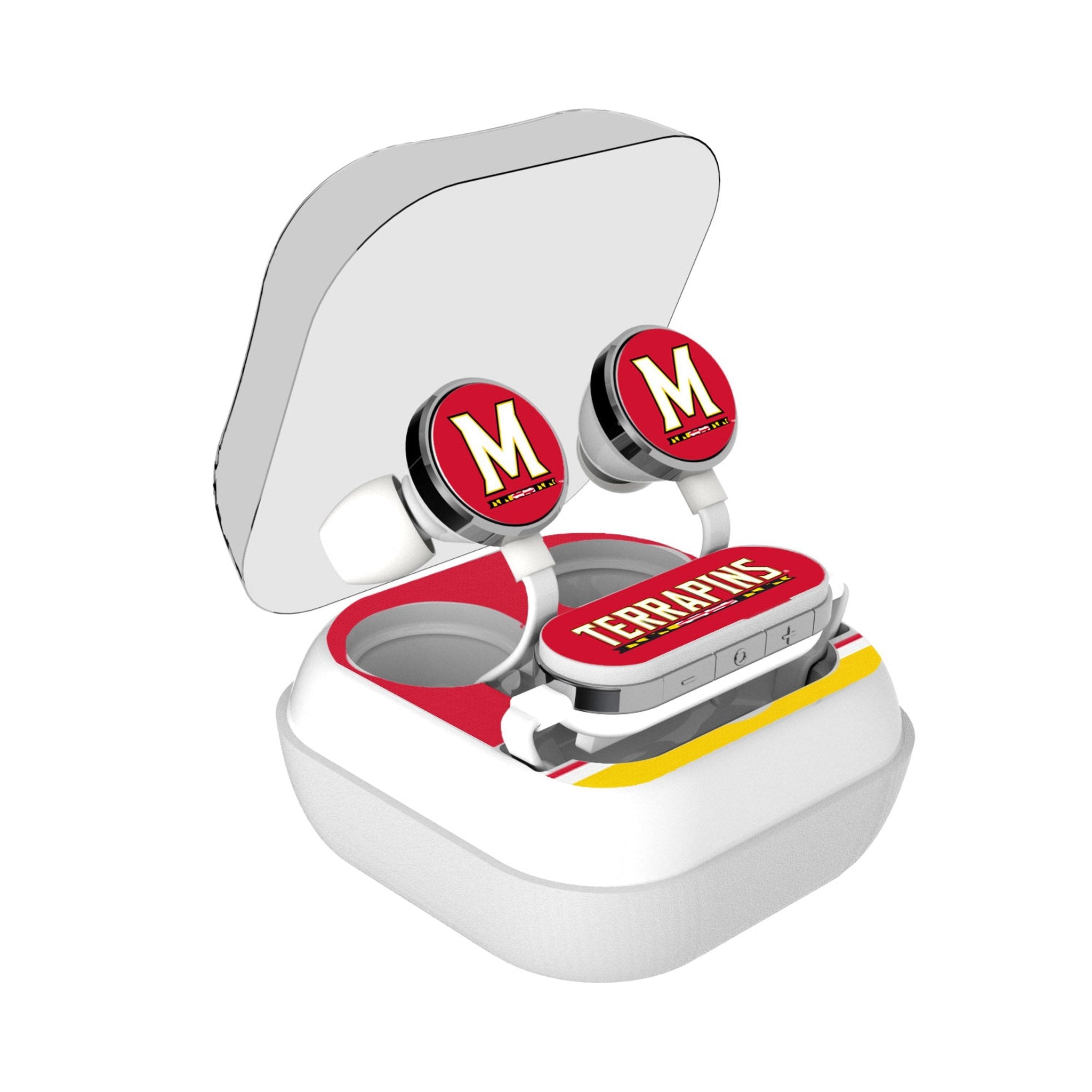 University of Maryland Terrapins Stripe Wireless Earbuds - Sports Gifts, Sports Memorabilia, Sports Collectibles, Fan Shop