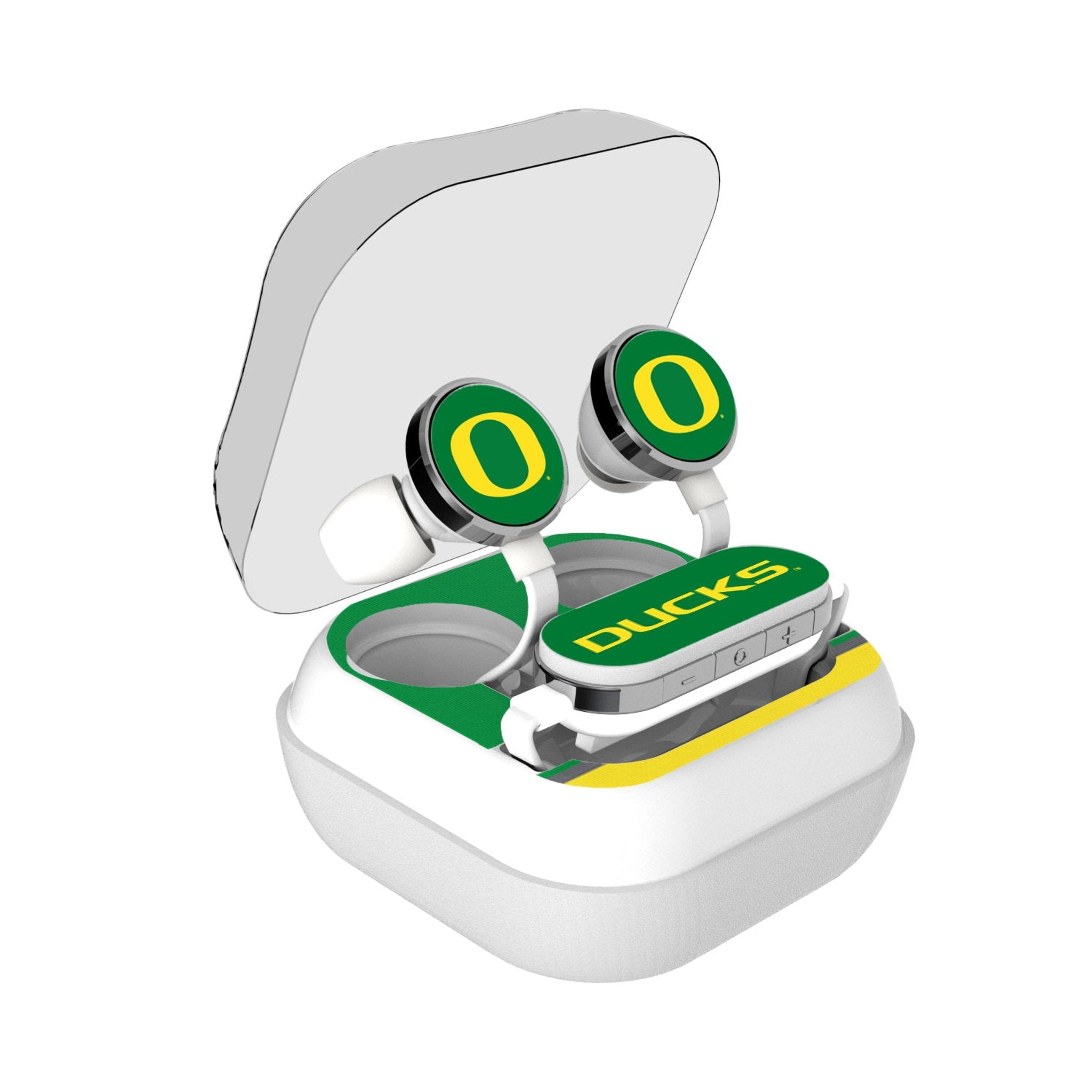 University of Oregon Ducks Stripe Wireless Earbuds - Sports Gifts, Sports Memorabilia, Sports Collectibles, Fan Shop