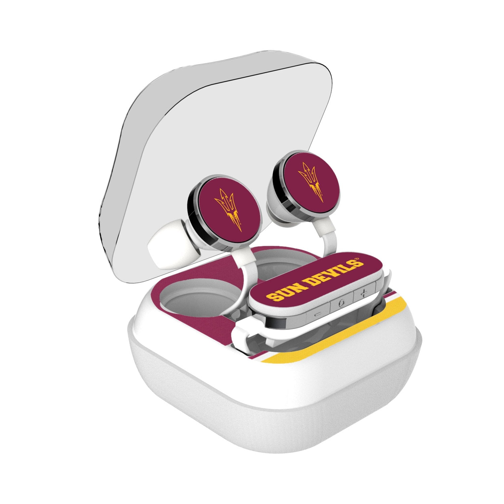 Arizona State University Sun Devils Stripe Wireless Earbuds - Sports Gifts, Sports Memorabilia, Sports Collectibles, Fan Shop