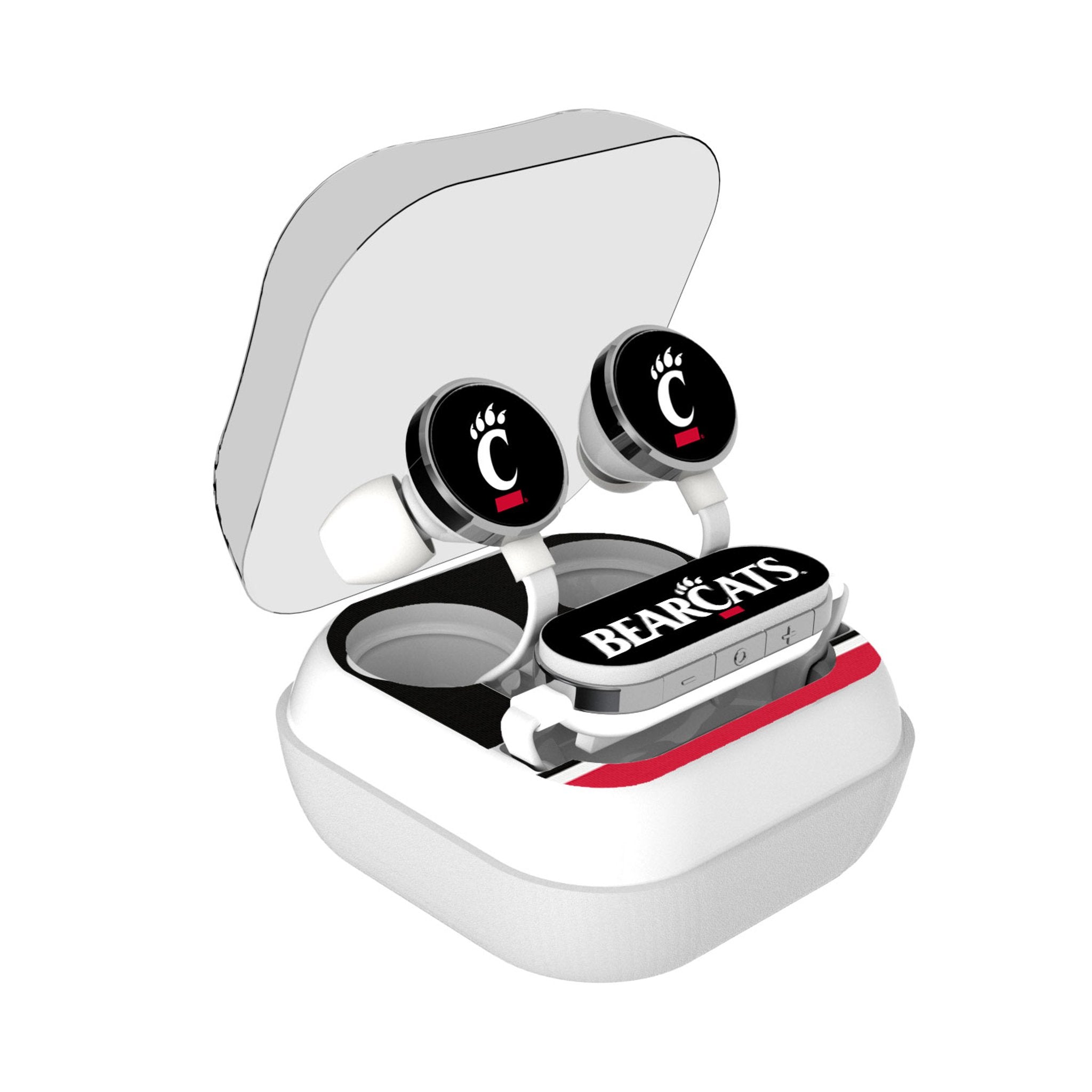 University of Cincinnati Bearcats Stripe Wireless Earbuds - Sports Gifts, Sports Memorabilia, Sports Collectibles, Fan Shop