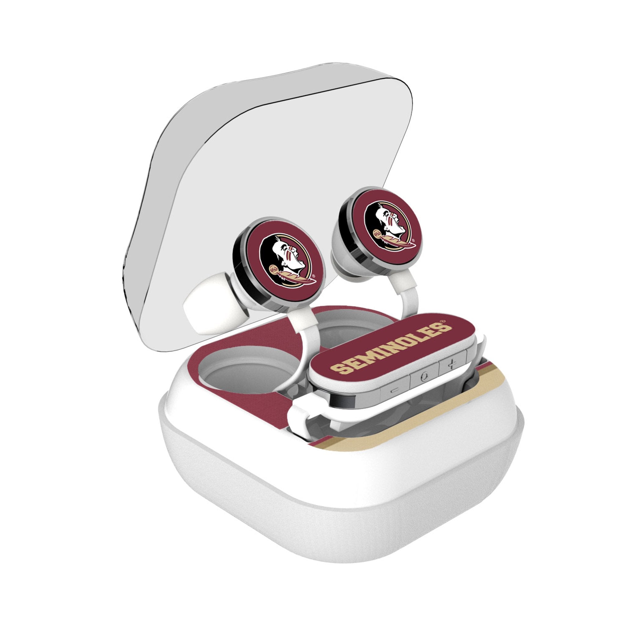 Florida State University Seminoles Stripe Wireless Earbuds - Sports Gifts, Sports Memorabilia, Sports Collectibles, Fan Shop