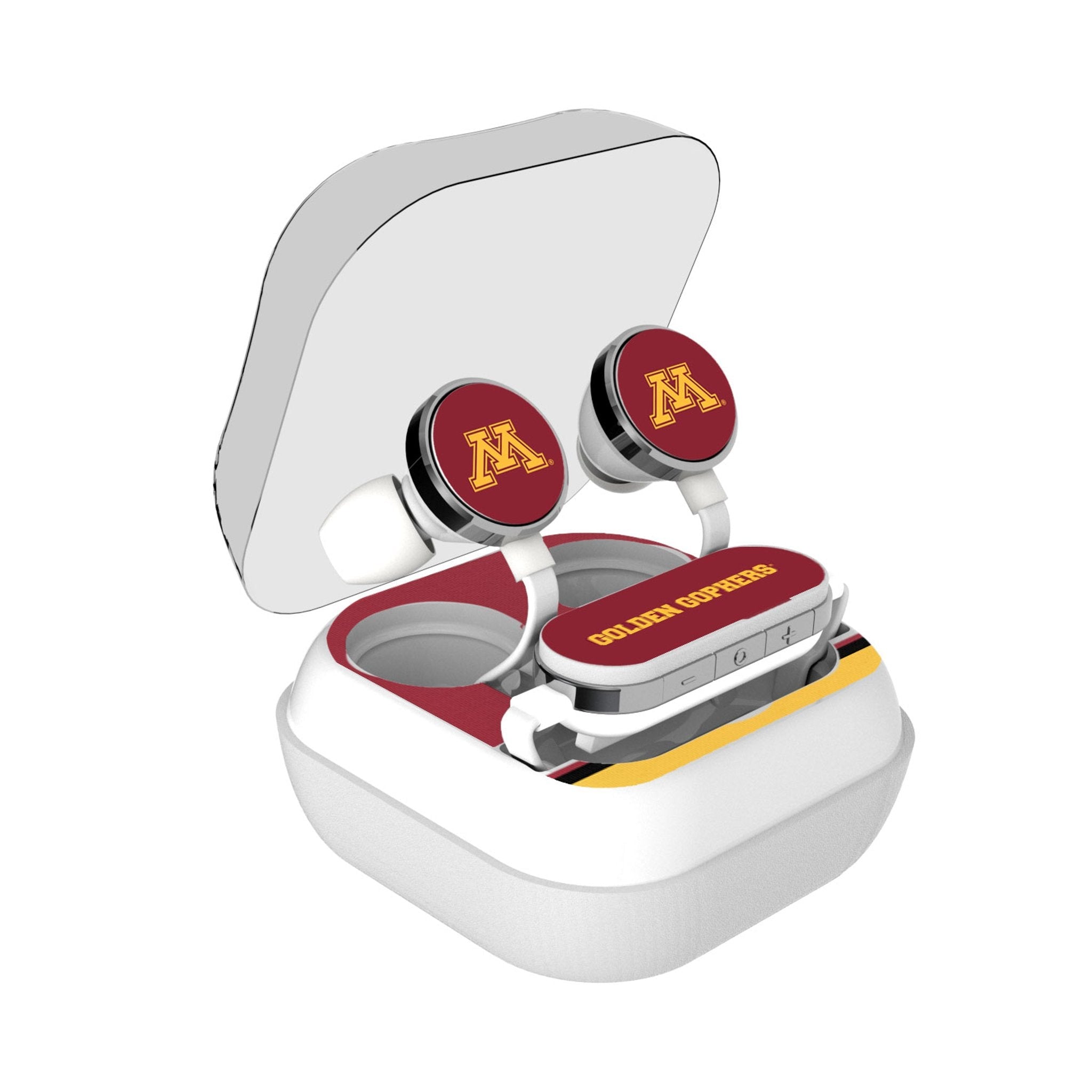 University of Minnesota Golden Gophers Stripe Wireless Earbuds - Sports Gifts, Sports Memorabilia, Sports Collectibles, Fan Shop