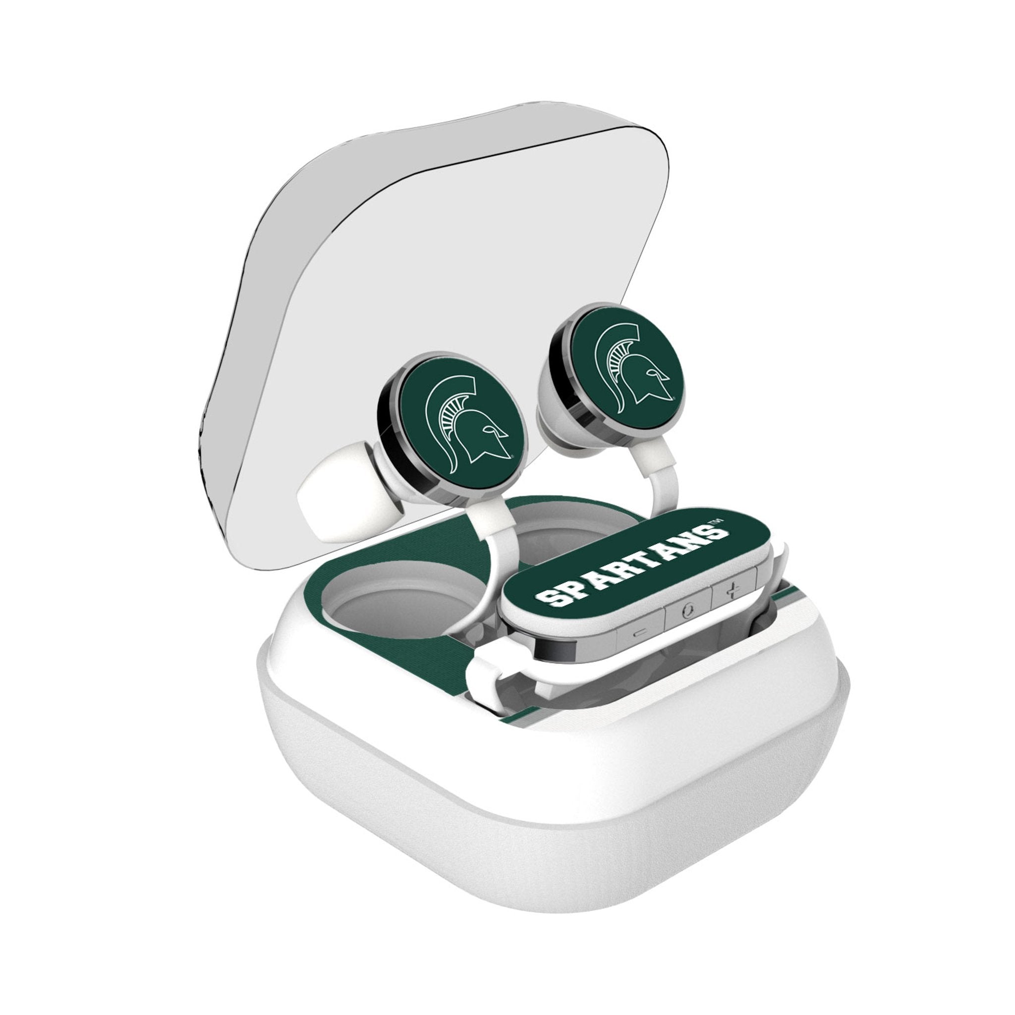 Michigan State University Spartans Stripe Wireless Earbuds - Sports Gifts, Sports Memorabilia, Sports Collectibles, Fan Shop