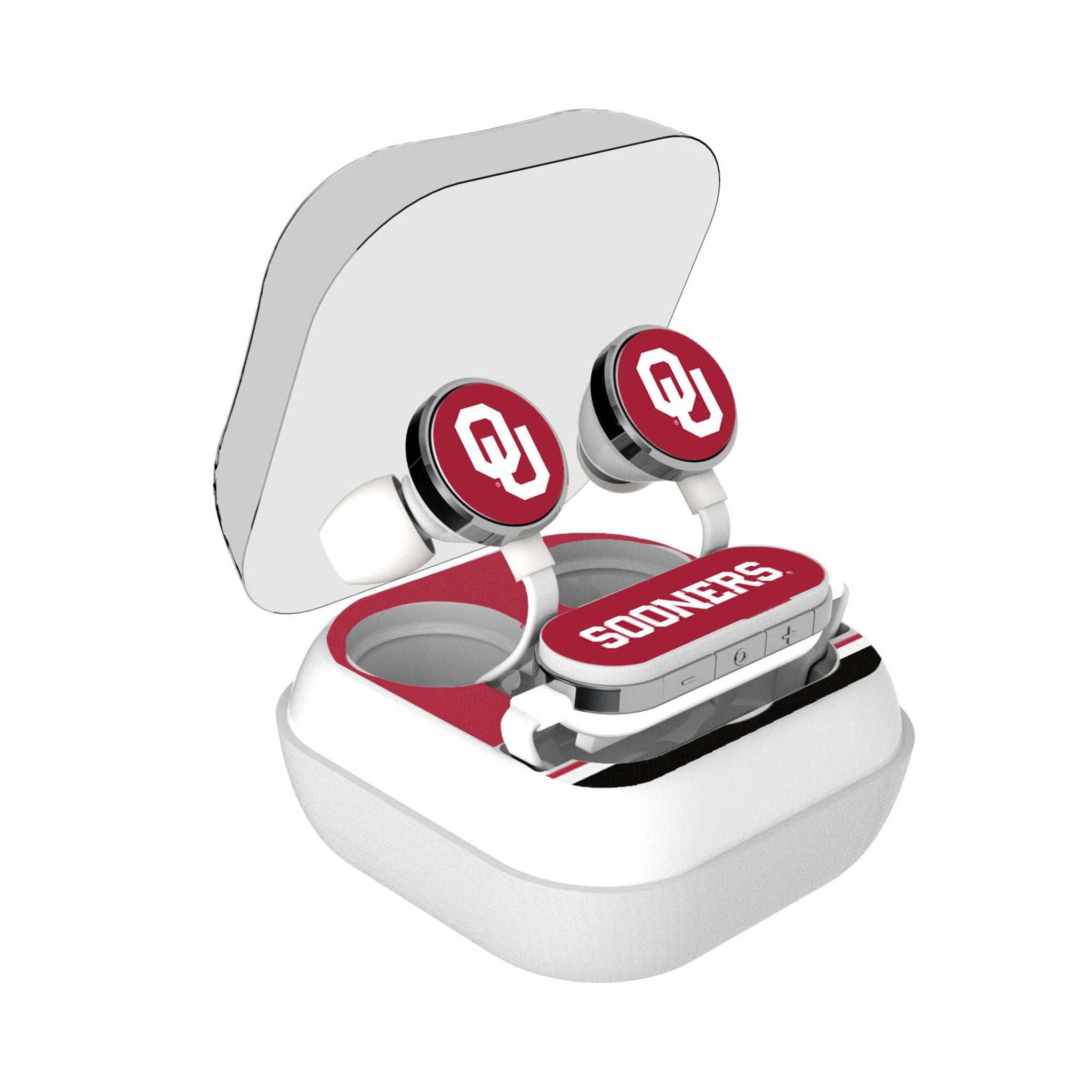 University of Oklahoma Sooners Stripe Wireless Earbuds - Sports Gifts, Sports Memorabilia, Sports Collectibles, Fan Shop