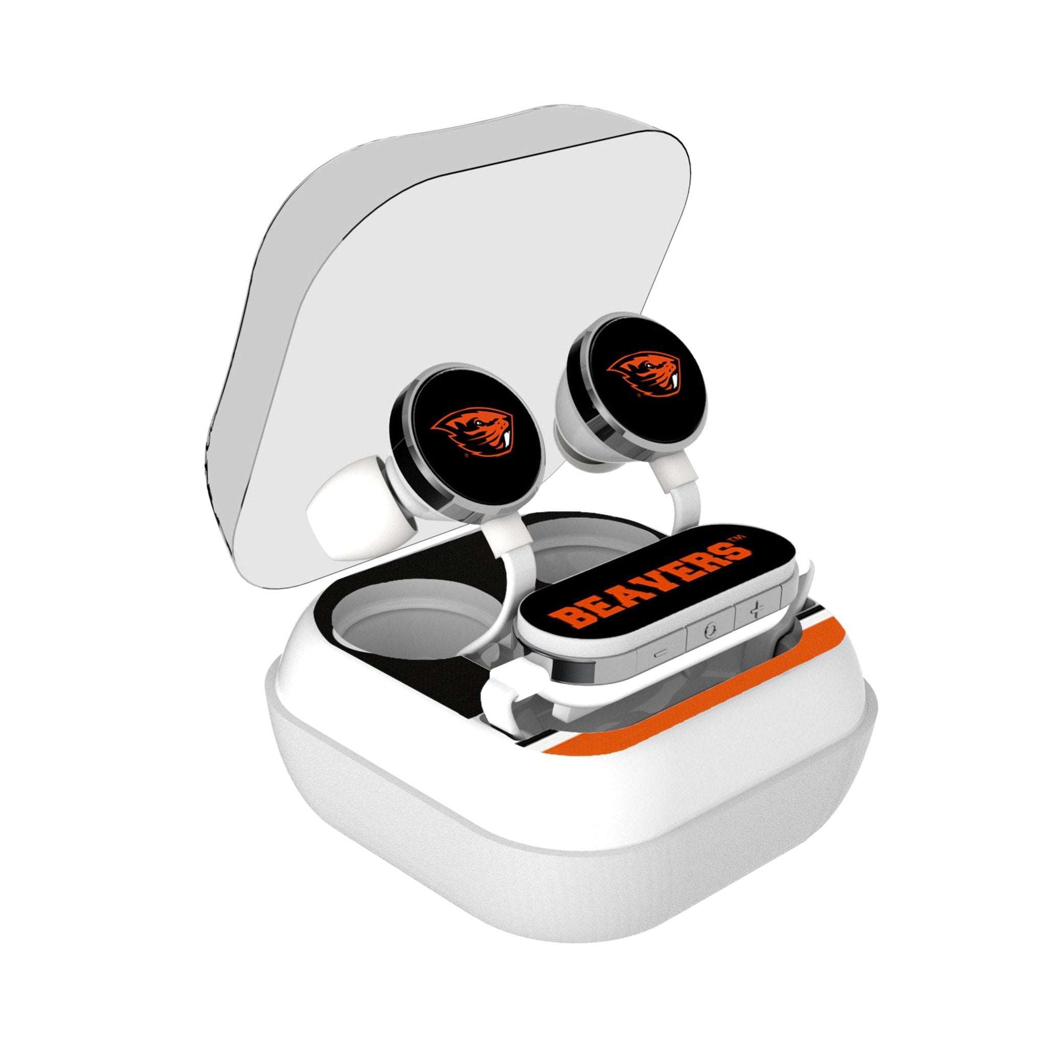 Oregon State University Beavers Stripe Wireless Earbuds - Sports Gifts, Sports Memorabilia, Sports Collectibles, Fan Shop