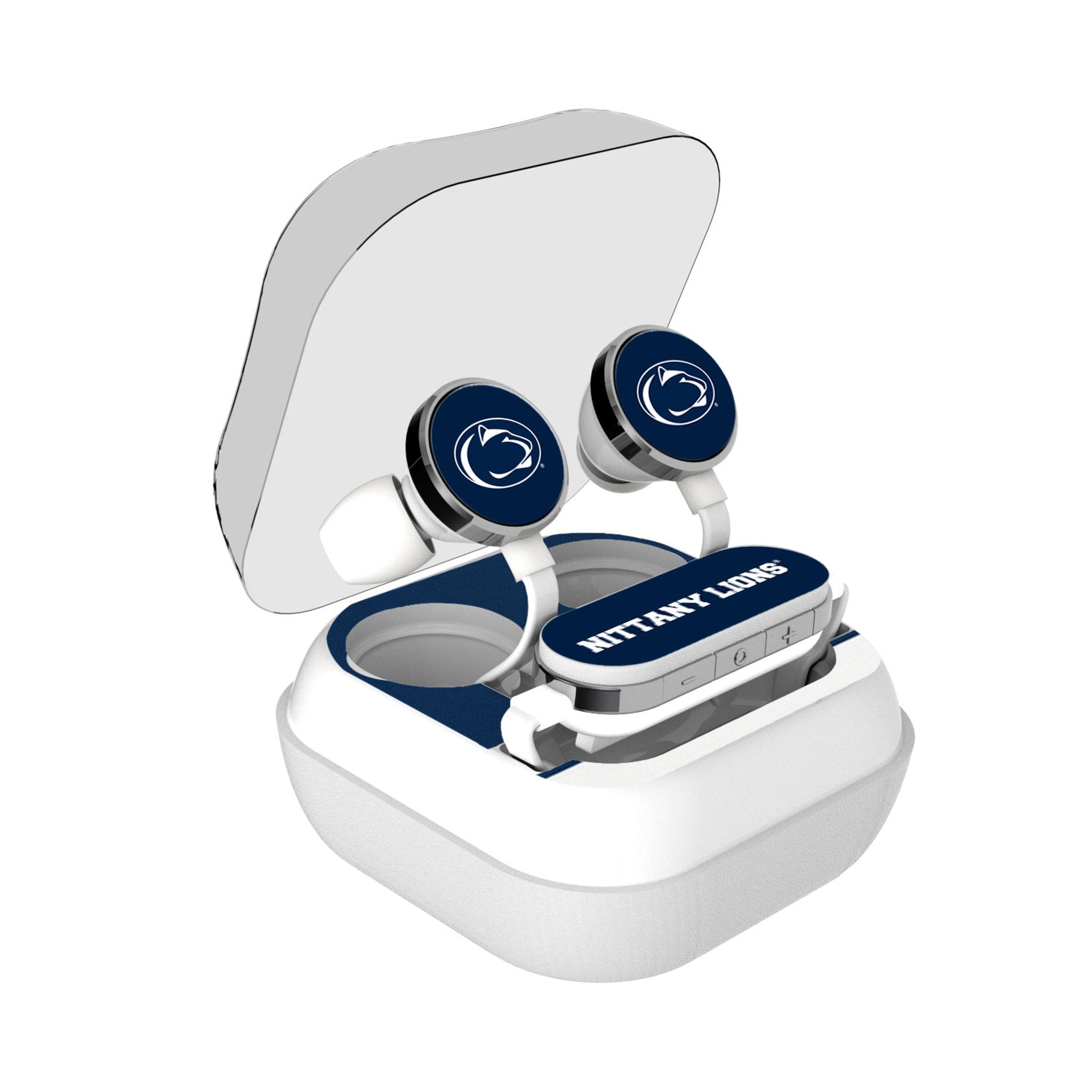 Pennsylvania State University Nittany Lions Stripe Wireless Earbuds - Sports Gifts, Sports Memorabilia, Sports Collectibles, Fan Shop