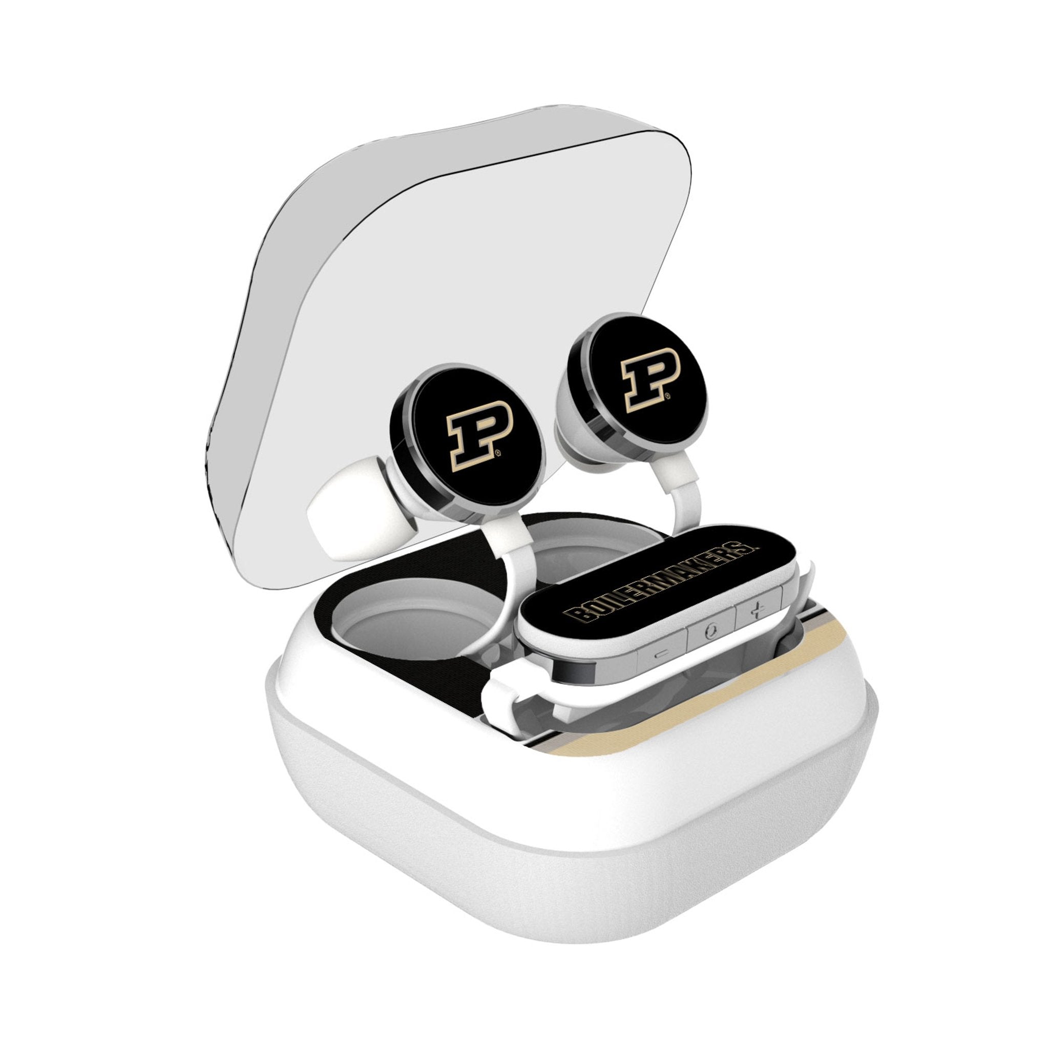 Purdue University Boilermakers Stripe Wireless Earbuds - Sports Gifts, Sports Memorabilia, Sports Collectibles, Fan Shop