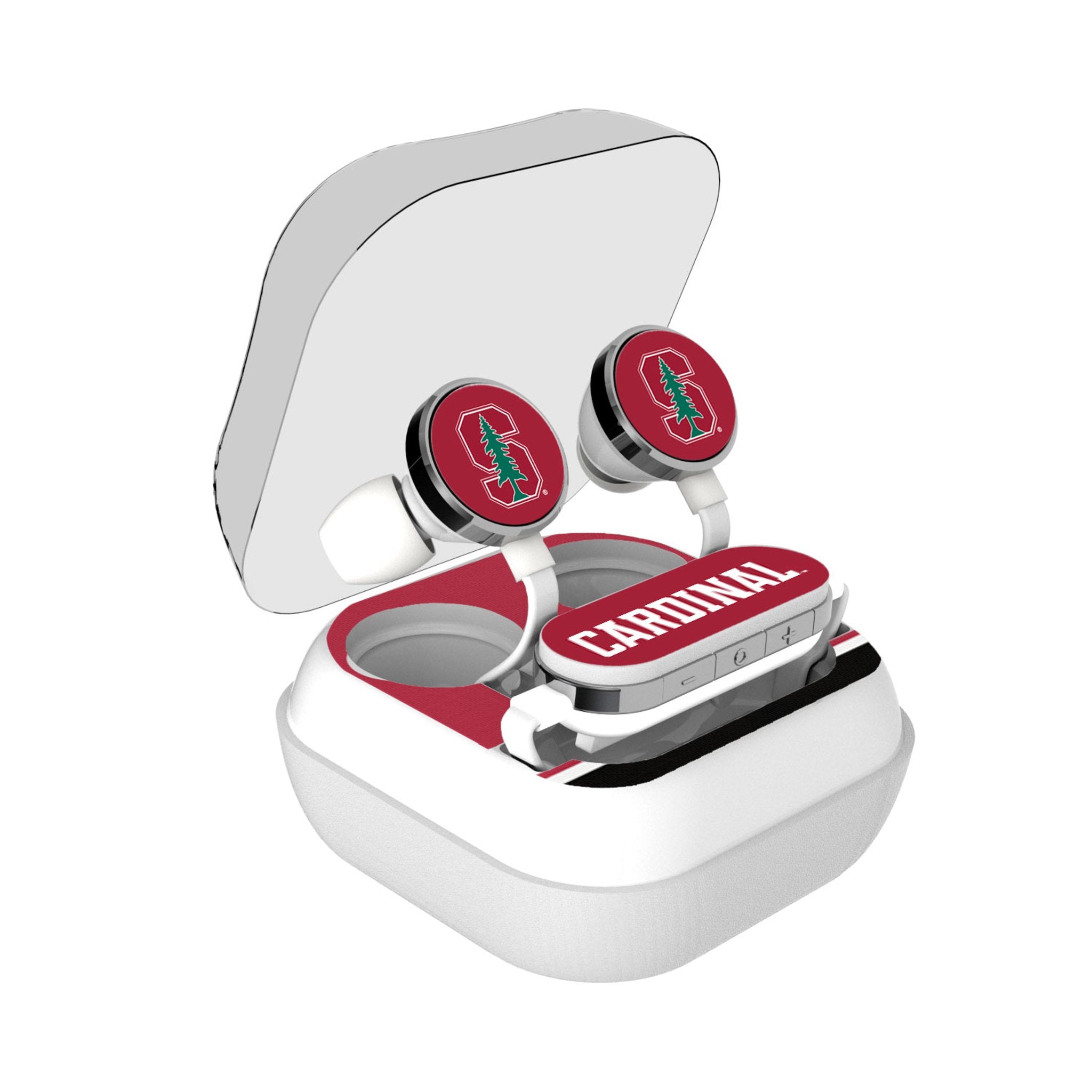 Stanford University Cardinal Stripe Wireless Earbuds - Sports Gifts, Sports Memorabilia, Sports Collectibles, Fan Shop