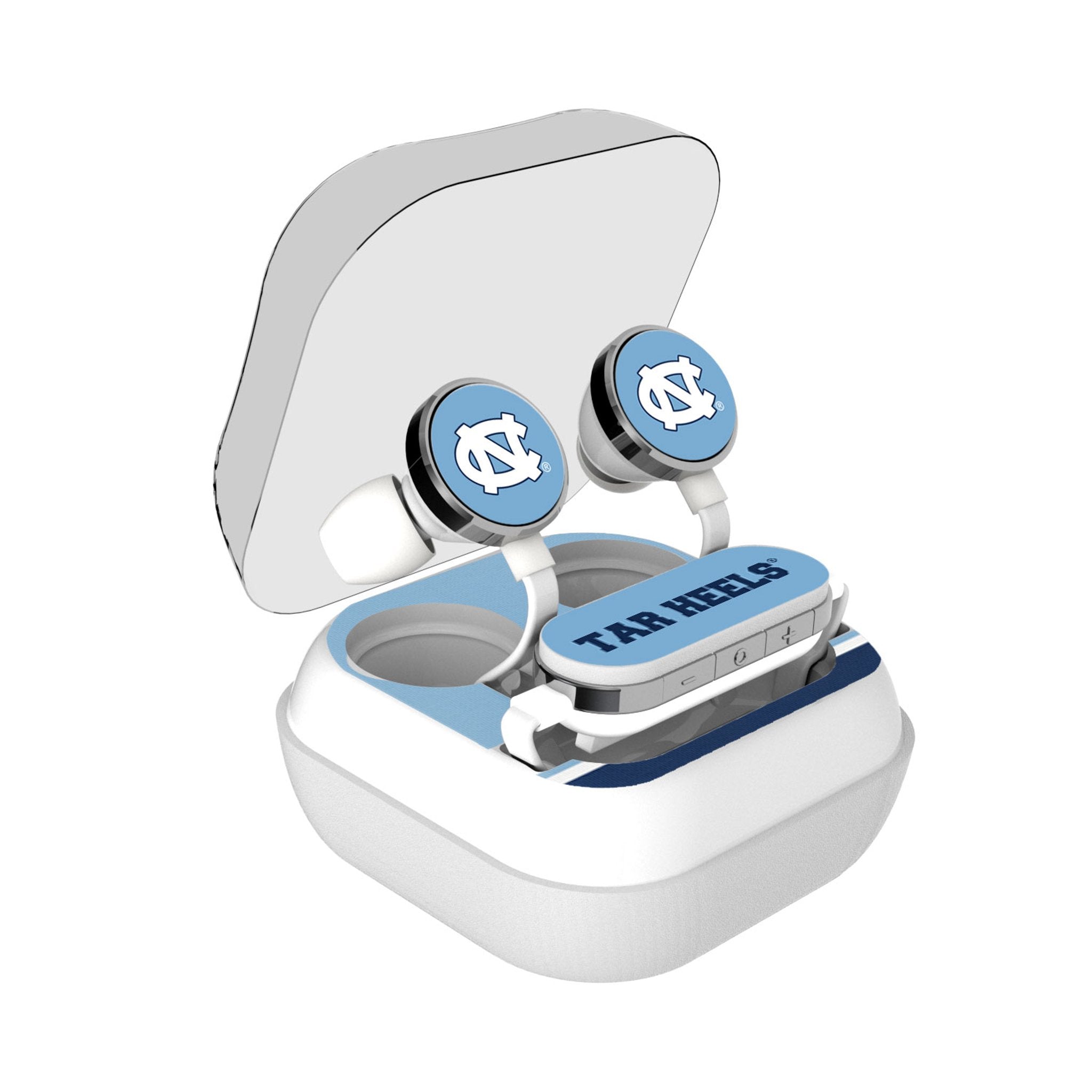 University of North Carolina Tar Heels Stripe Wireless Earbuds - Sports Gifts, Sports Memorabilia, Sports Collectibles, Fan Shop