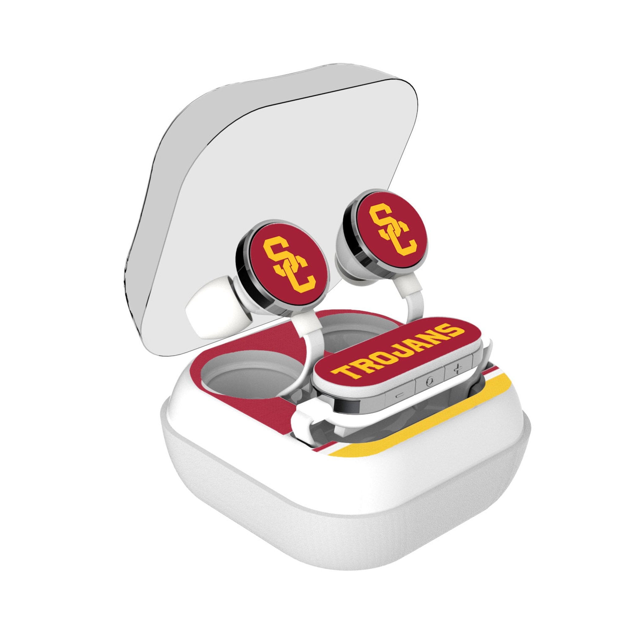 University of Southern California Trojans Stripe Wireless Earbuds - Sports Gifts, Sports Memorabilia, Sports Collectibles, Fan Shop