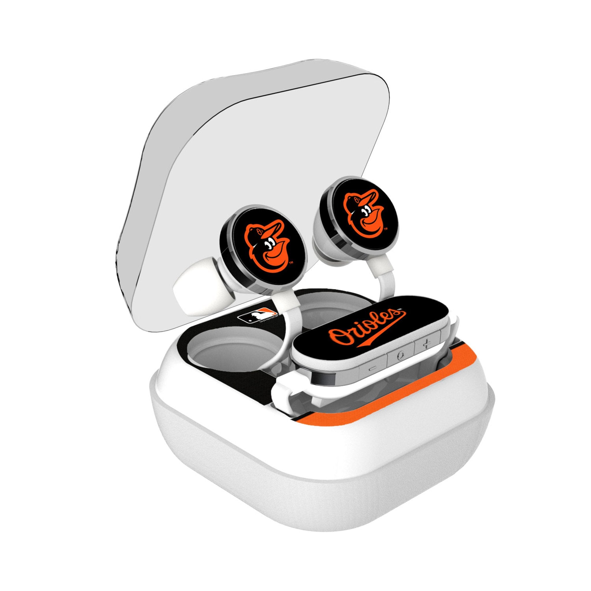 Baltimore Orioles Stripe Wireless Earbuds - Sports Gifts, Sports Memorabilia, Sports Collectibles, Fan Shop