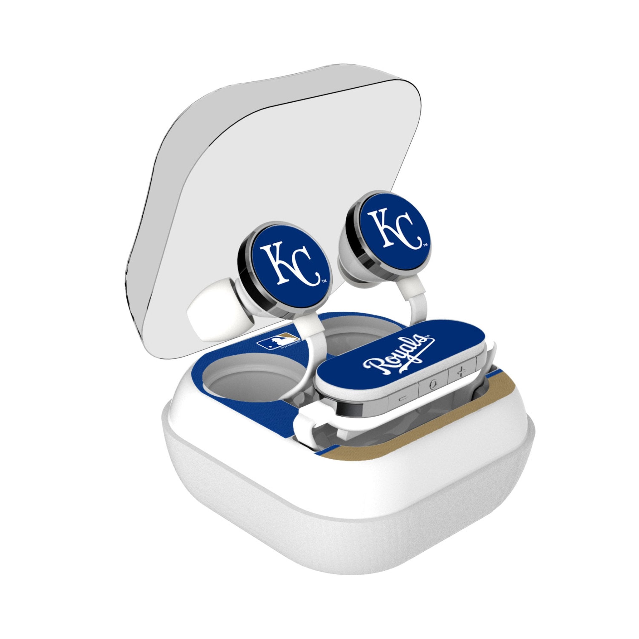 Kansas City Royals Stripe Wireless Earbuds - Sports Gifts, Sports Memorabilia, Sports Collectibles, Fan Shop