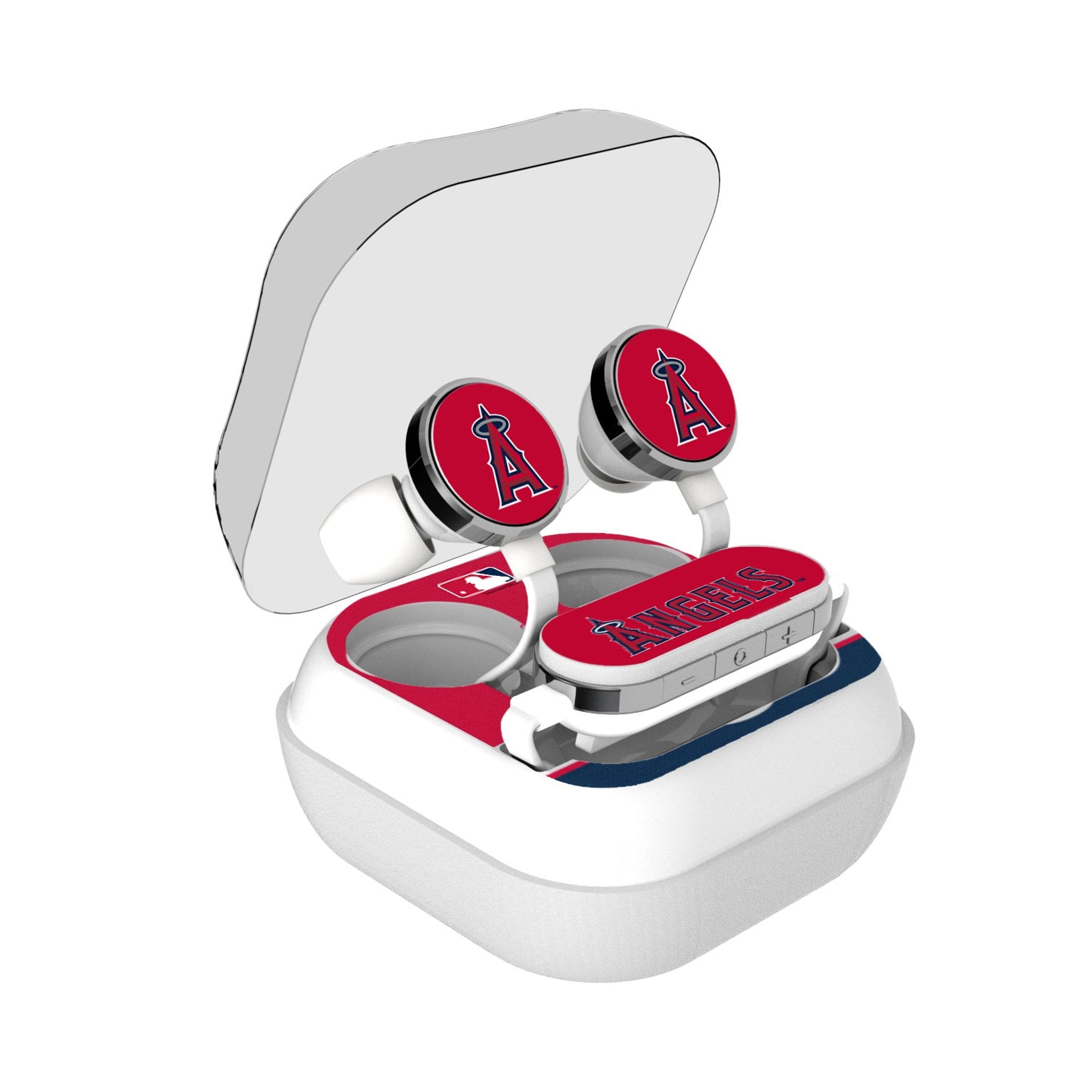 Los Angeles Angels Stripe Wireless Earbuds - Sports Gifts, Sports Memorabilia, Sports Collectibles, Fan Shop