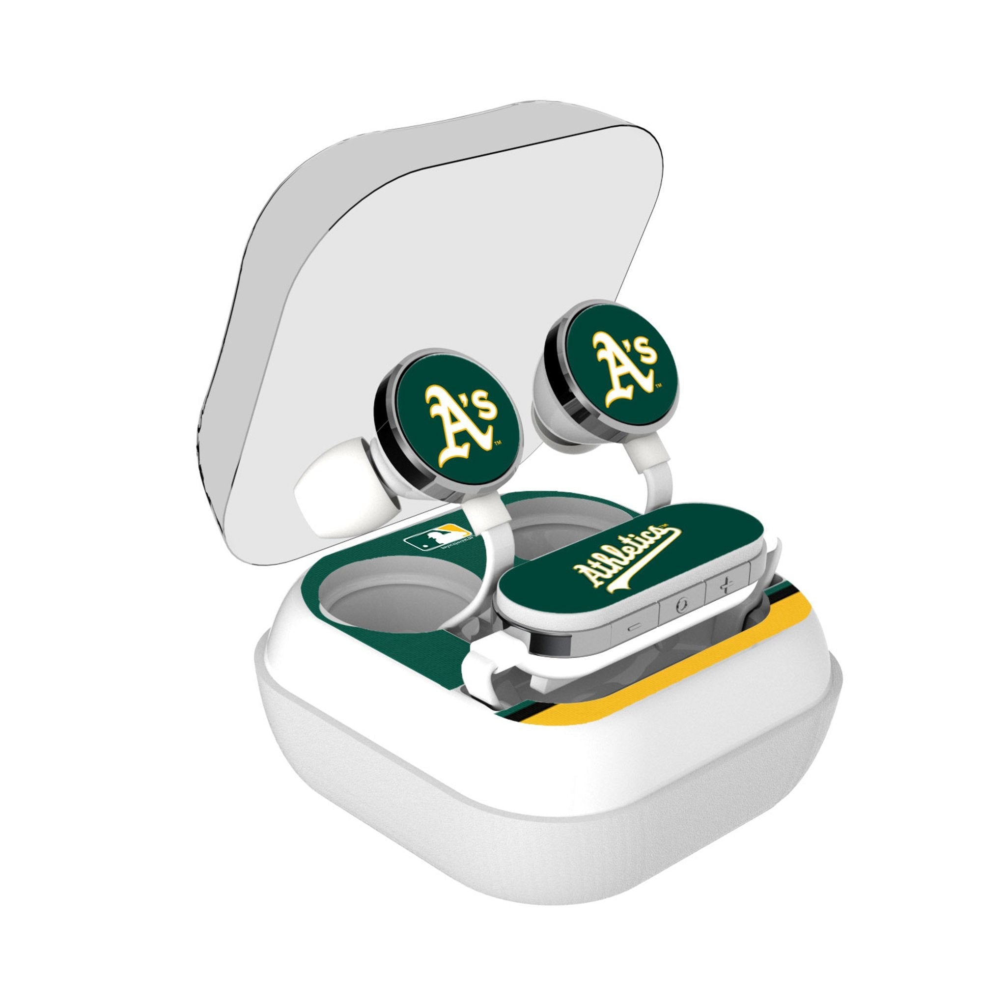 Oakland Athletics Stripe Wireless Earbuds - Sports Gifts, Sports Memorabilia, Sports Collectibles, Fan Shop