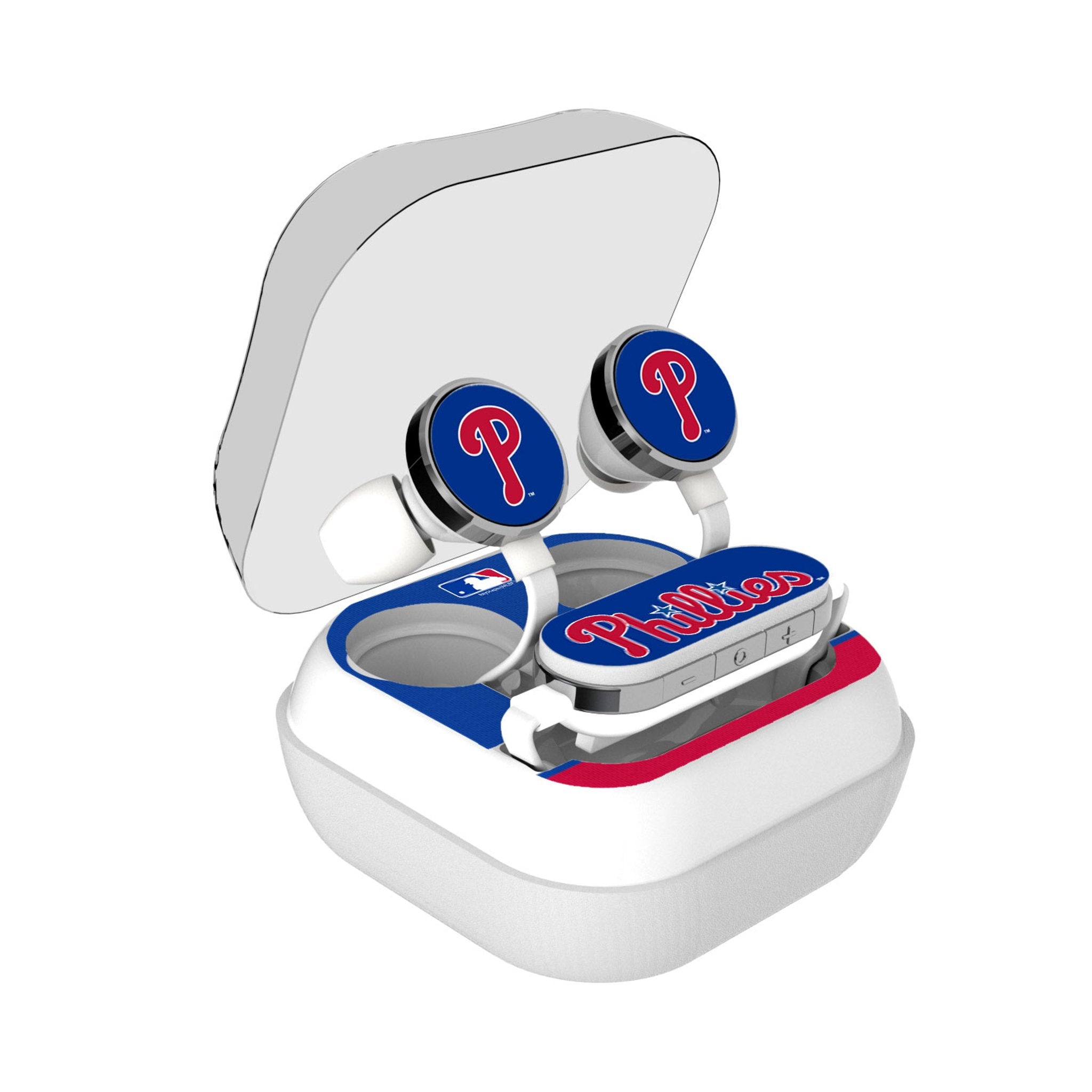 Philadelphia Phillies Stripe Wireless Earbuds - Sports Gifts, Sports Memorabilia, Sports Collectibles, Fan Shop