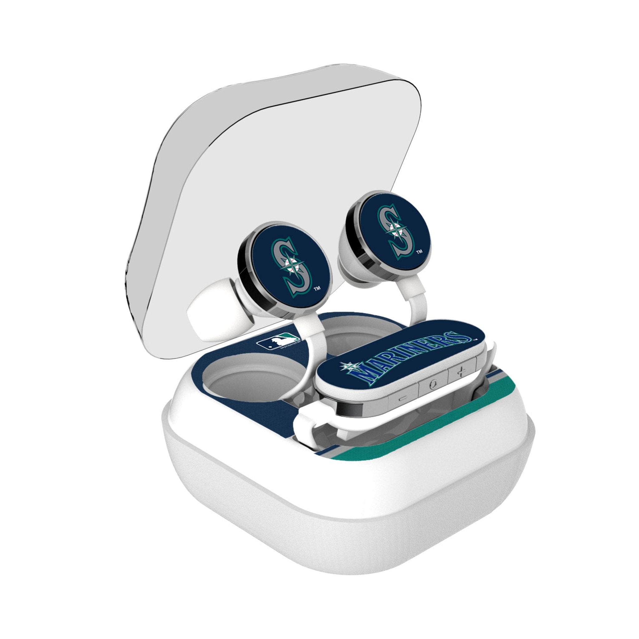 Seattle Mariners Stripe Wireless Earbuds - Sports Gifts, Sports Memorabilia, Sports Collectibles, Fan Shop