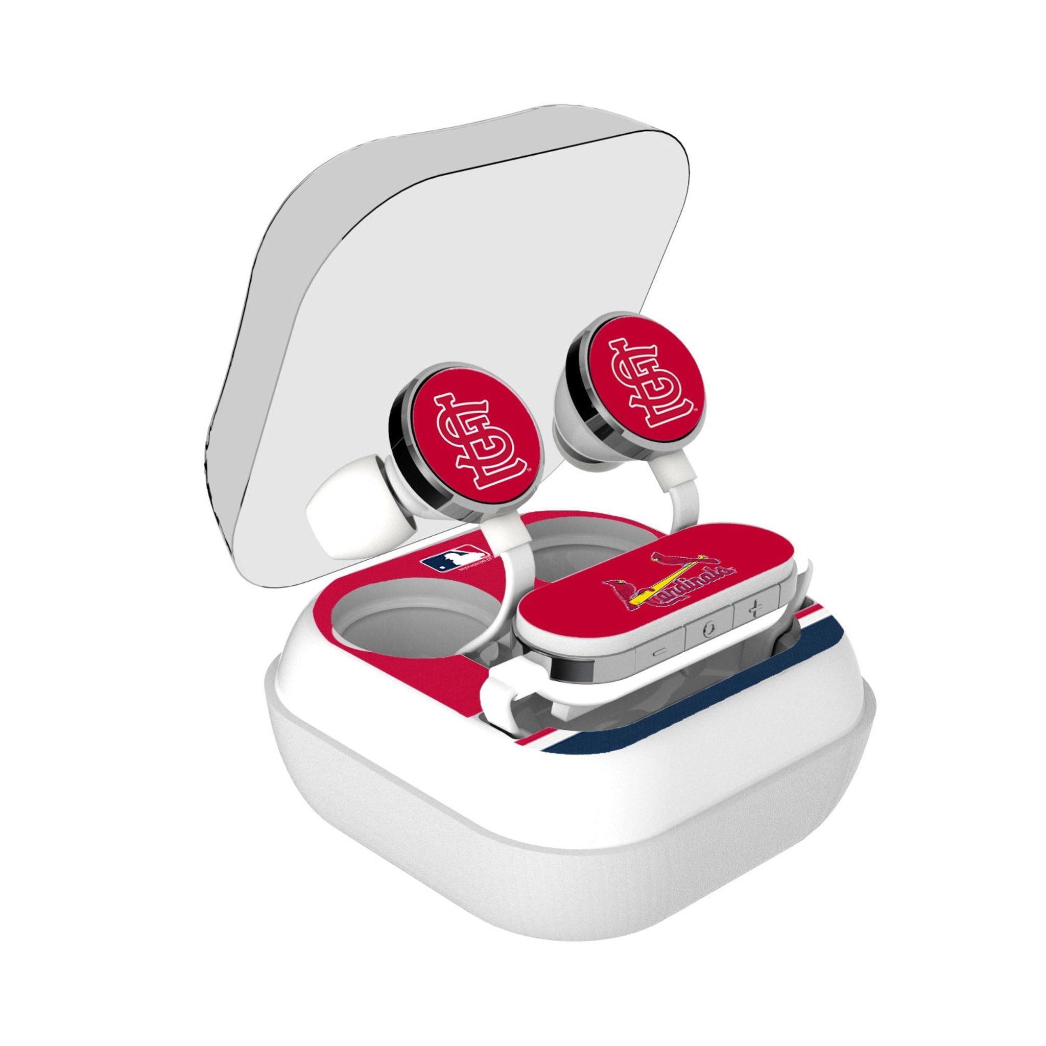 St Louis Cardinals Stripe Wireless Earbuds - Sports Gifts, Sports Memorabilia, Sports Collectibles, Fan Shop
