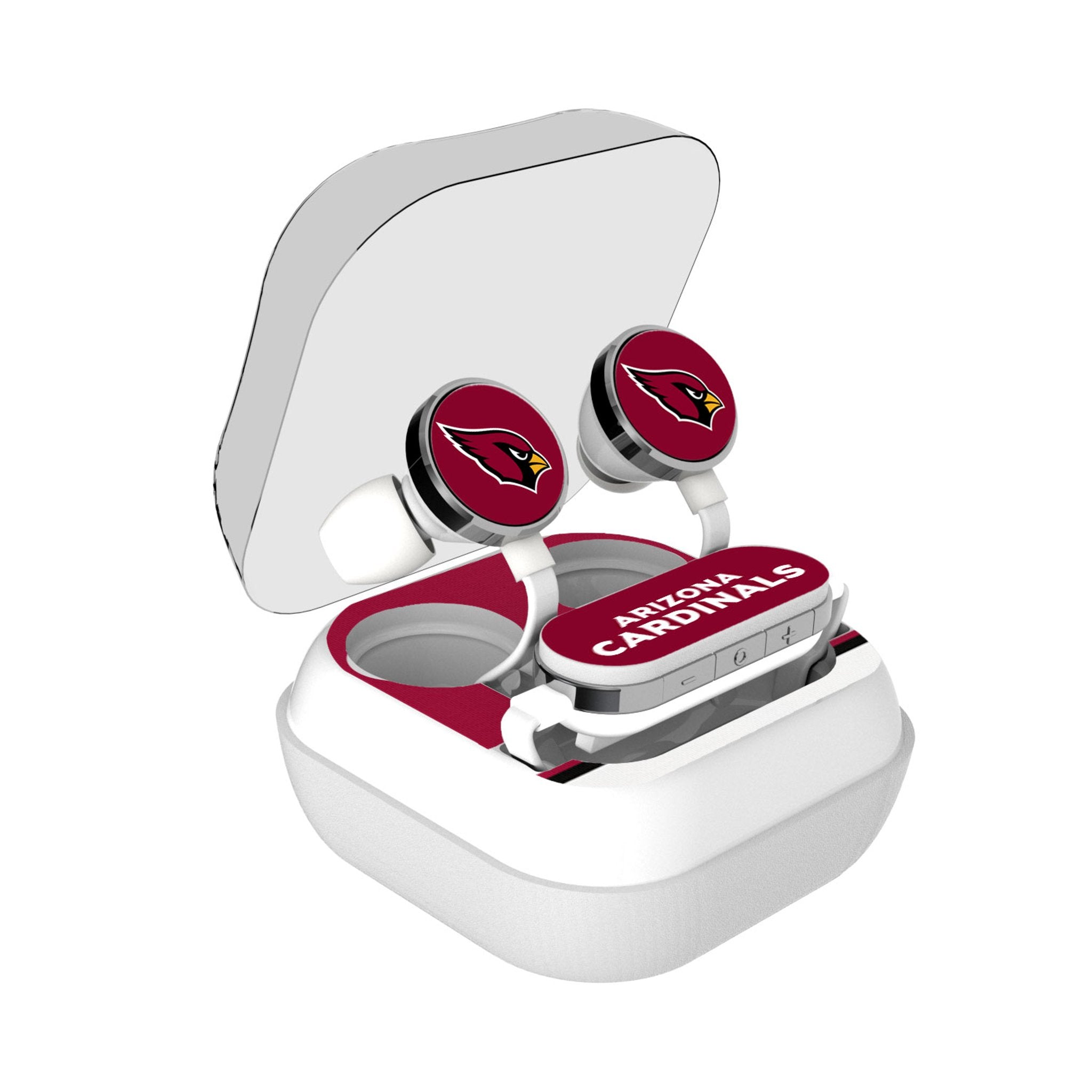 Arizona Cardinals Stripe Wireless Earbuds - Sports Gifts, Sports Memorabilia, Sports Collectibles, Fan Shop