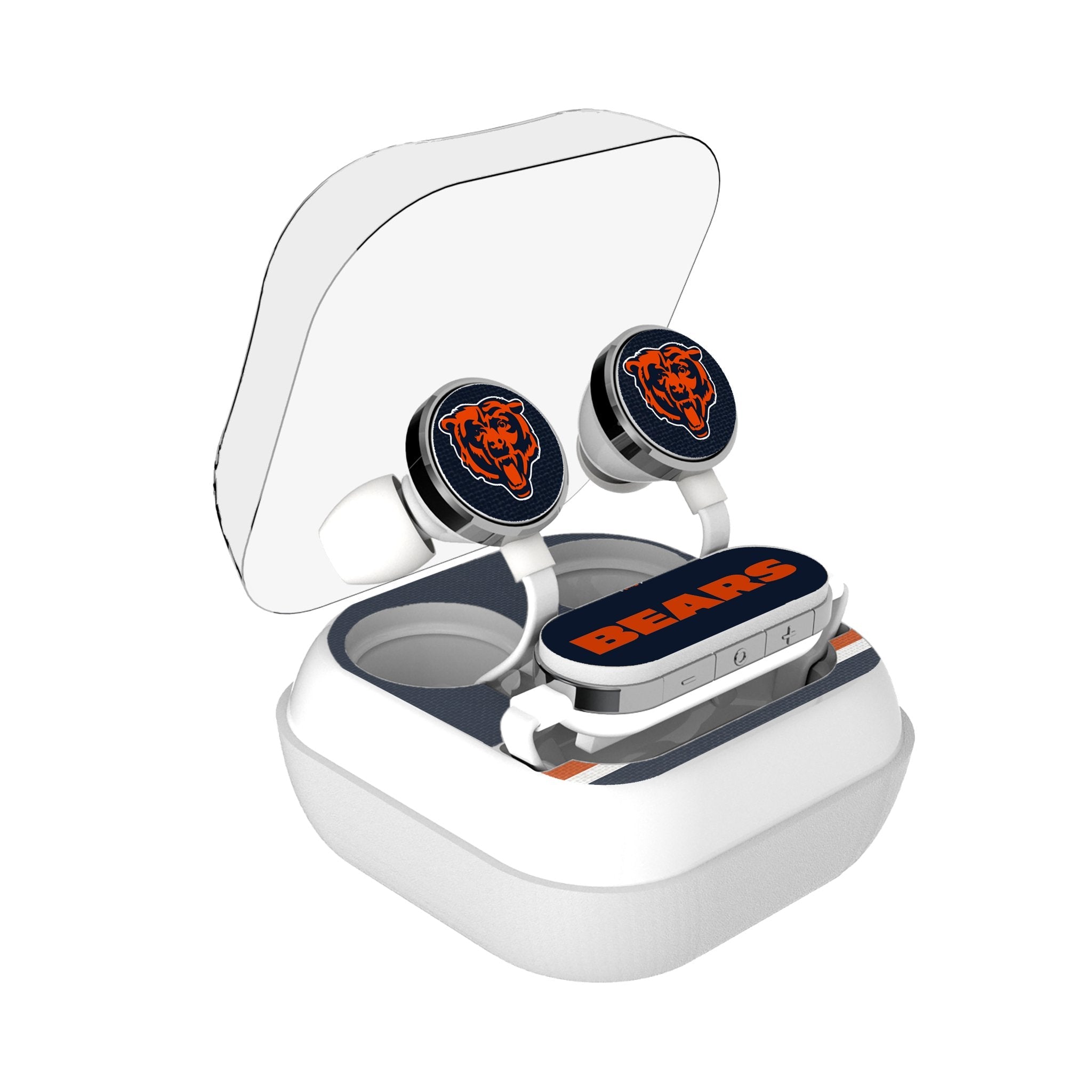 Chicago Bears Stripe Wireless Earbuds - Sports Gifts, Sports Memorabilia, Sports Collectibles, Fan Shop