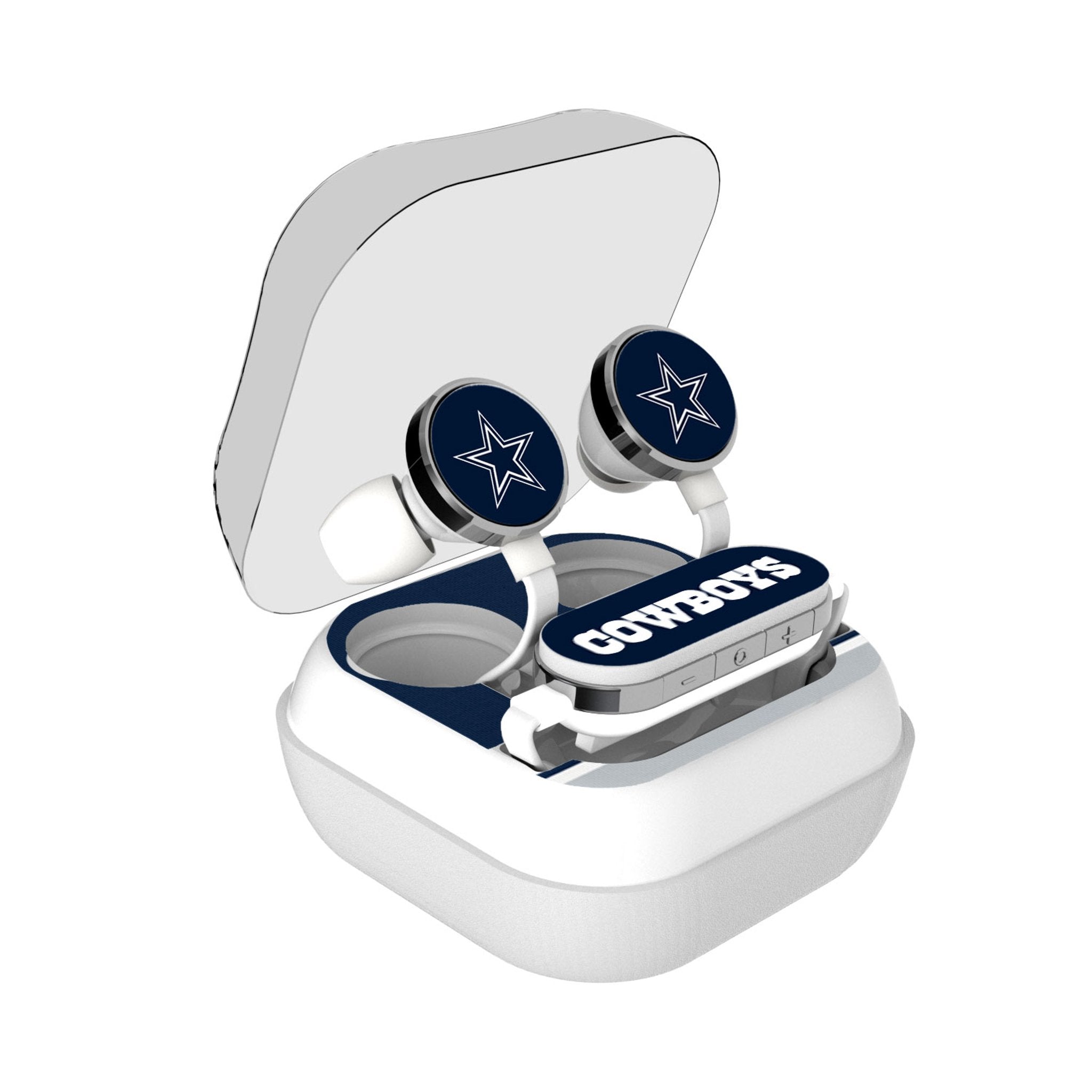 Dallas Cowboys Stripe Wireless Earbuds - Sports Gifts, Sports Memorabilia, Sports Collectibles, Fan Shop