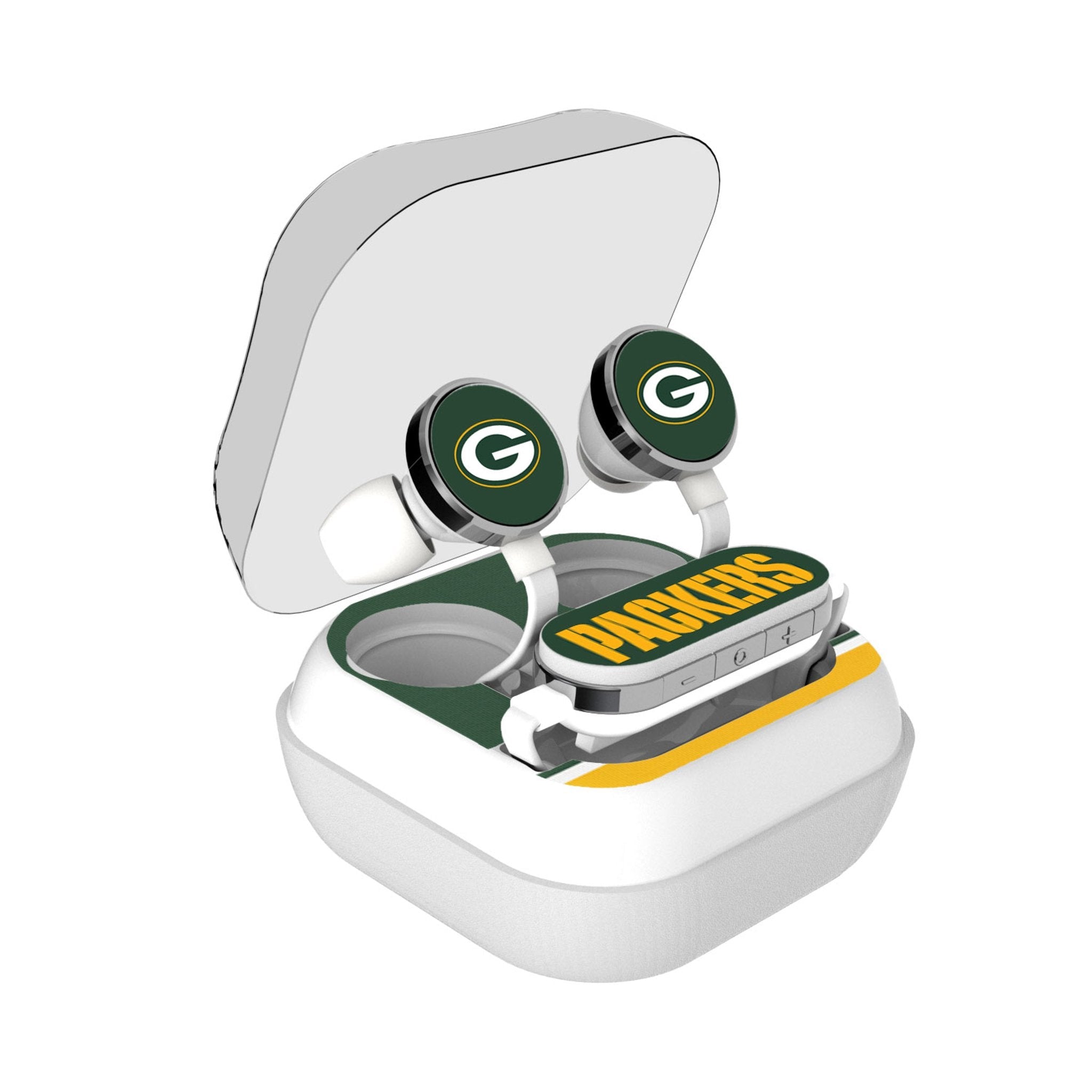 Green Bay Packers Stripe Wireless Earbuds - Sports Gifts, Sports Memorabilia, Sports Collectibles, Fan Shop