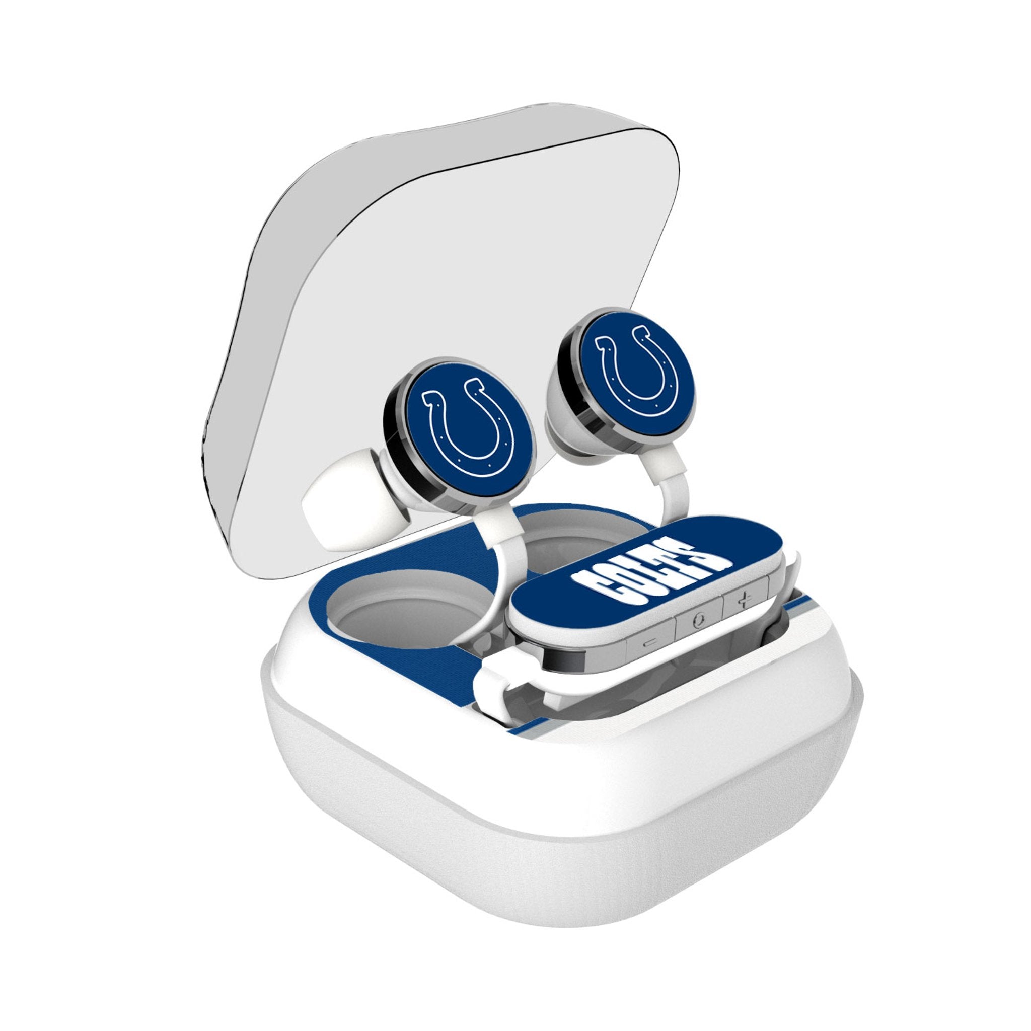 Indianapolis Colts Stripe Wireless Earbuds - Sports Gifts, Sports Memorabilia, Sports Collectibles, Fan Shop