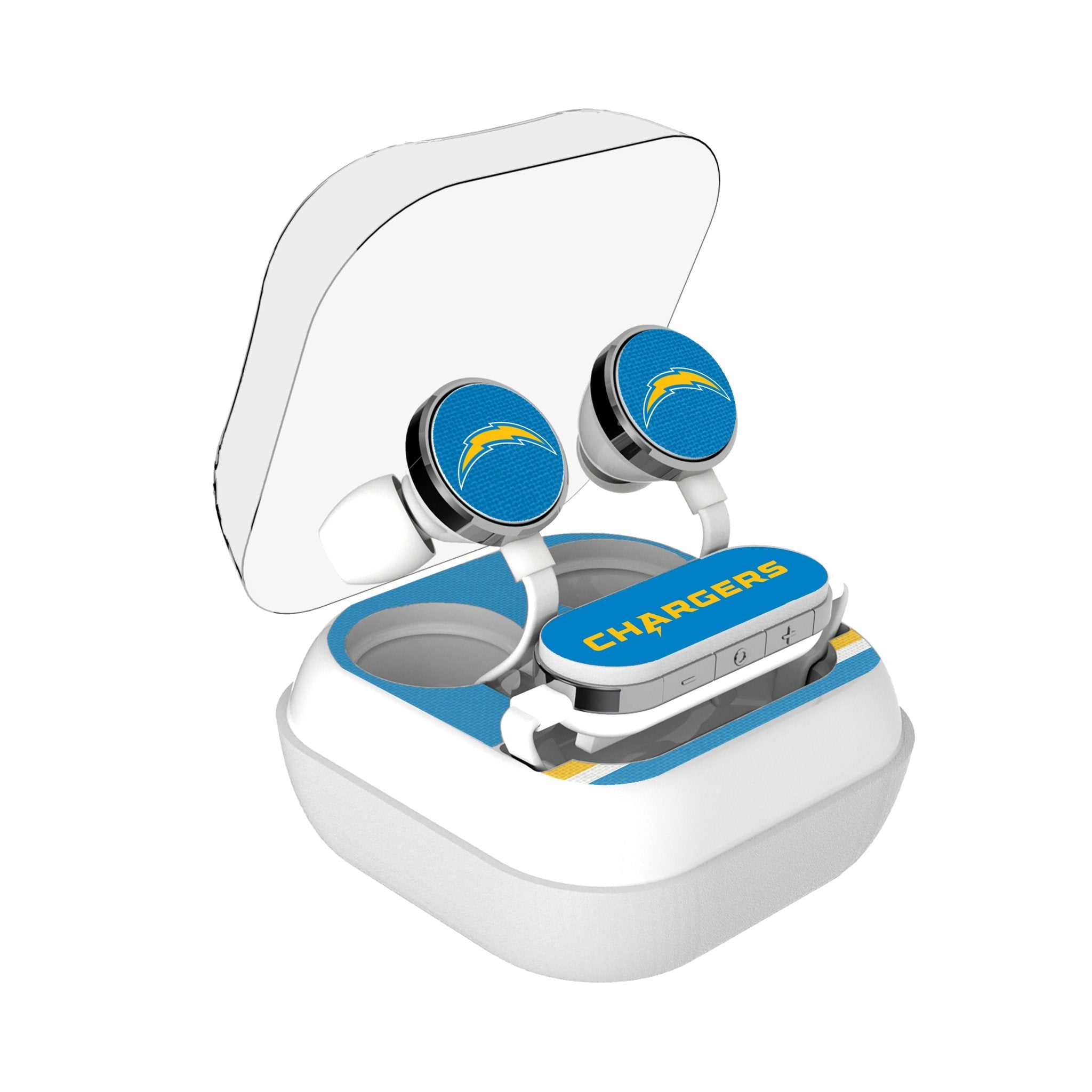 Los Angeles Chargers Stripe Wireless Earbuds - Sports Gifts, Sports Memorabilia, Sports Collectibles, Fan Shop