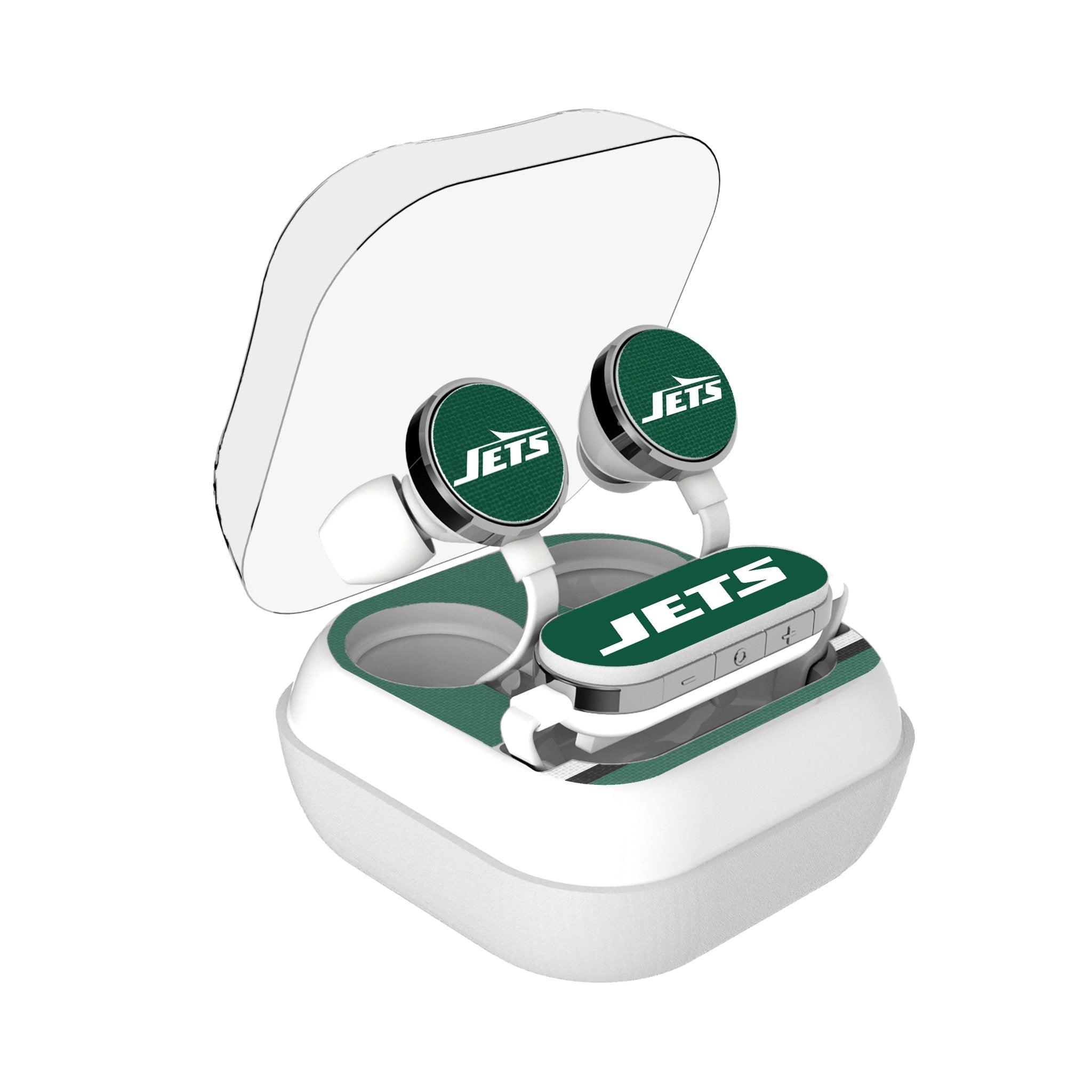 New York Jets Stripe Wireless Earbuds - Sports Gifts, Sports Memorabilia, Sports Collectibles, Fan Shop