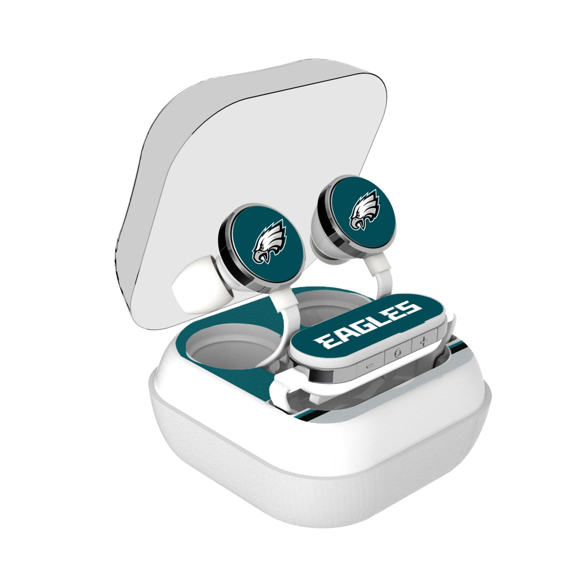 Philadelphia Eagles Stripe Wireless Earbuds - Sports Gifts, Sports Memorabilia, Sports Collectibles, Fan Shop