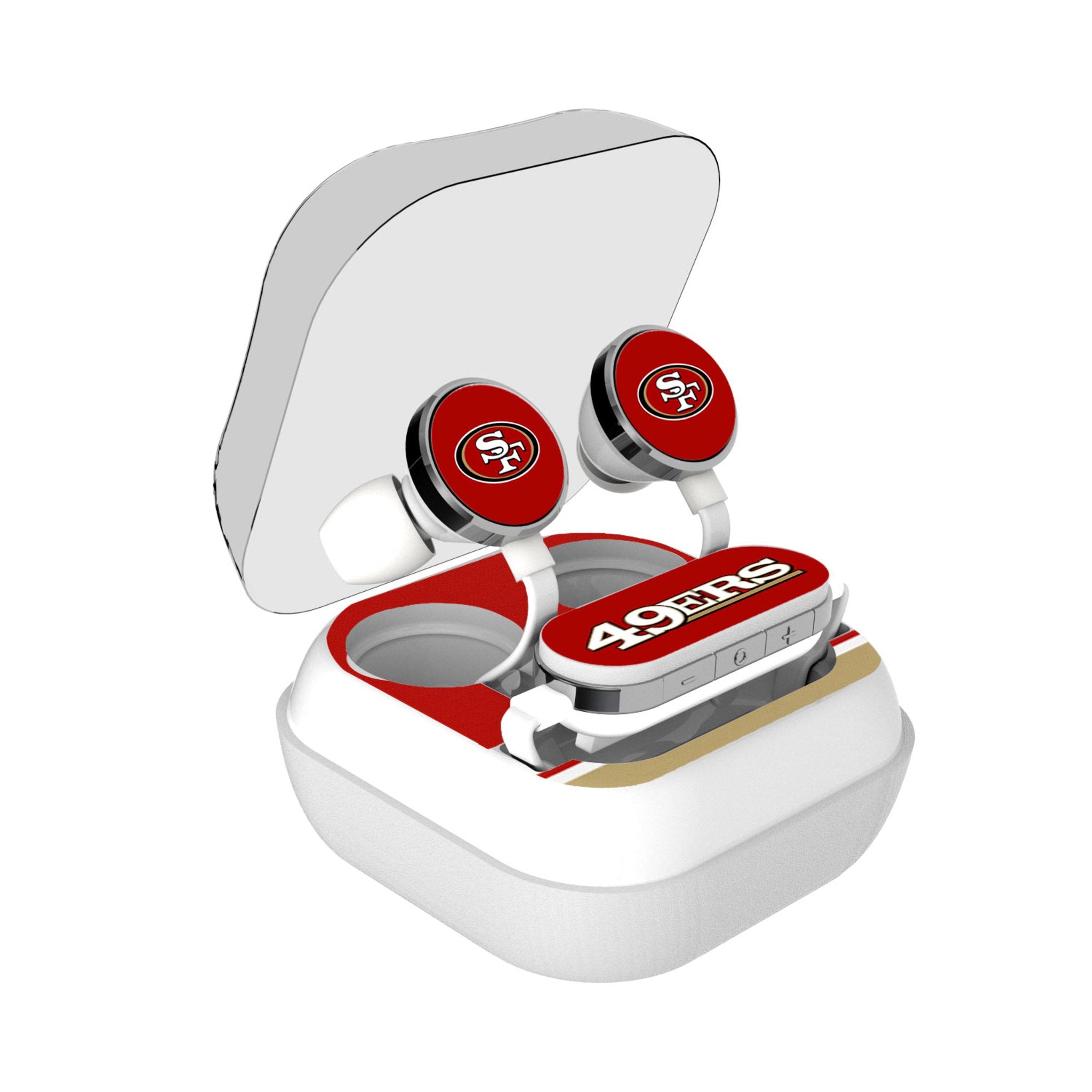 San Francisco 49ers Stripe Wireless Earbuds - Sports Gifts, Sports Memorabilia, Sports Collectibles, Fan Shop