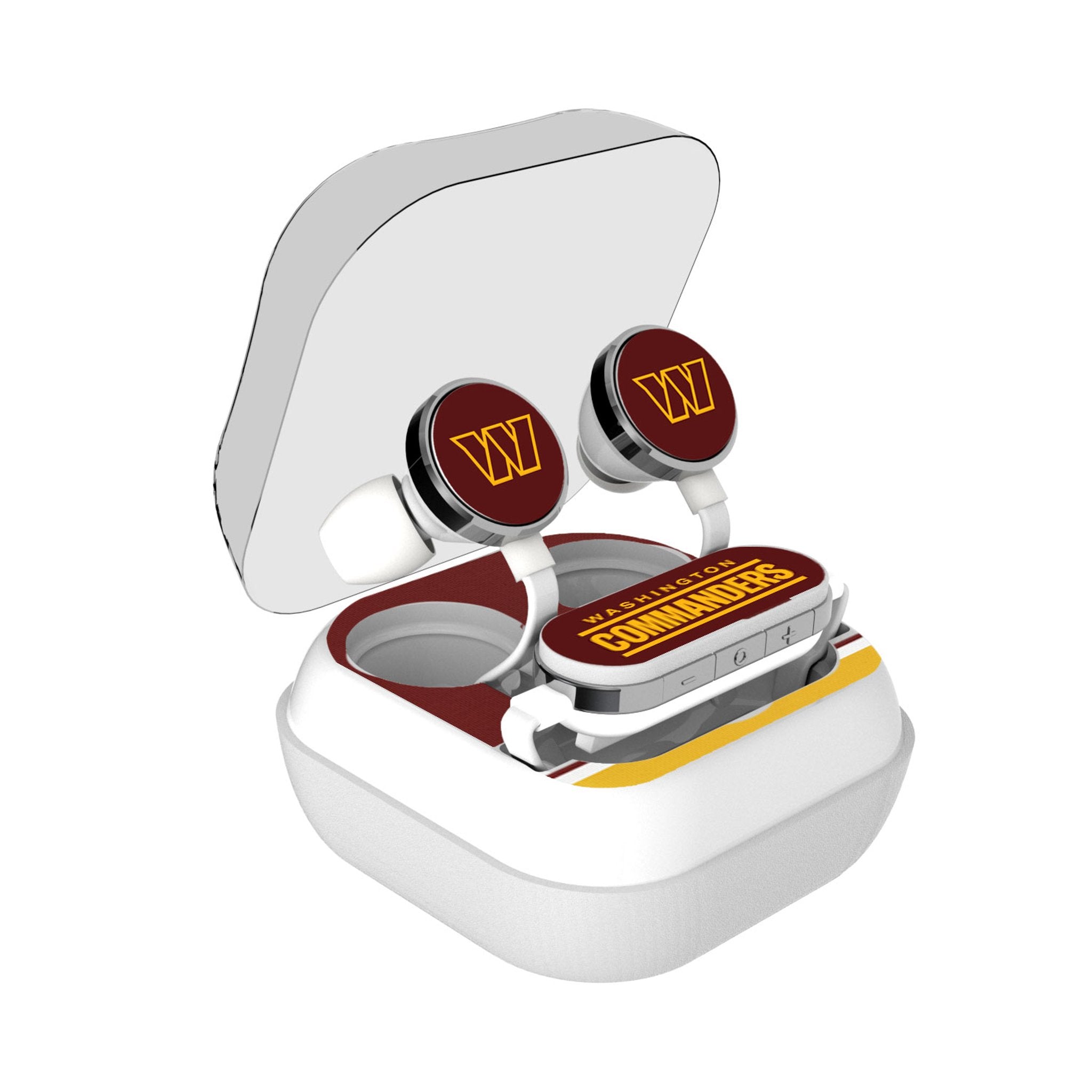Washington Commanders Stripe Wireless Earbuds - Sports Gifts, Sports Memorabilia, Sports Collectibles, Fan Shop